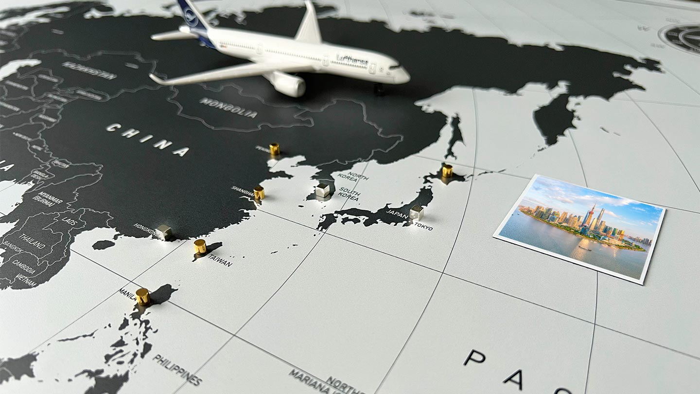 Weltkarte: Reiseziele planen und dokumentieren