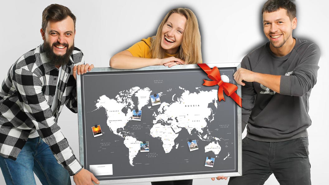 DIE WELTKARTE als Geschenk zur Hochzeit oder zu Weihnachten