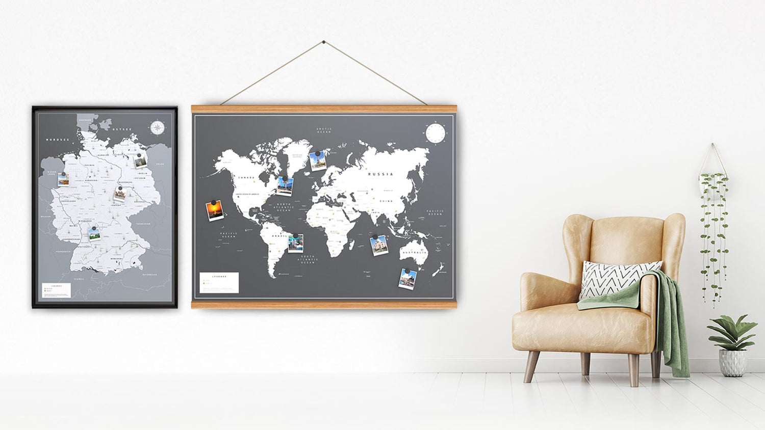 DER RAHMEN oder DIE LEISTE. Die Weltkarte & Co einfach aufhängen!