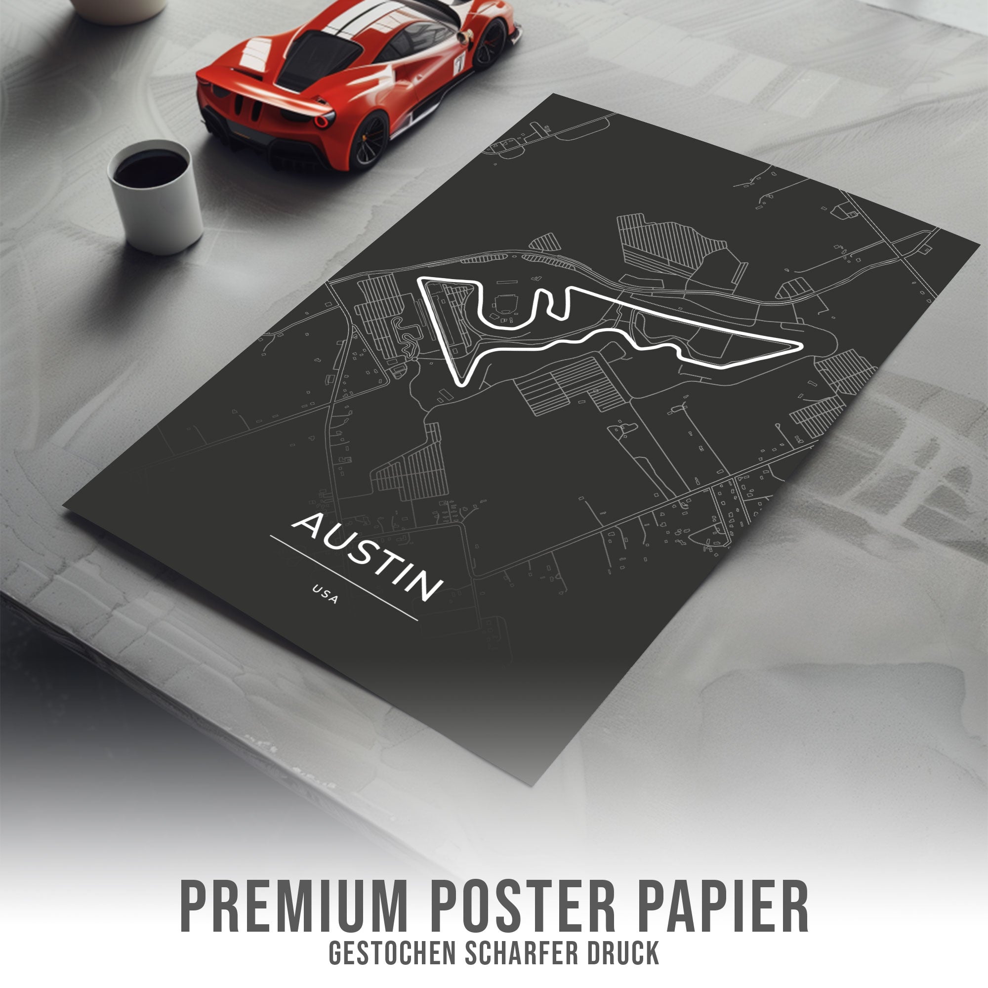 Rennstrecke Poster - Austin - Motorsport Karte