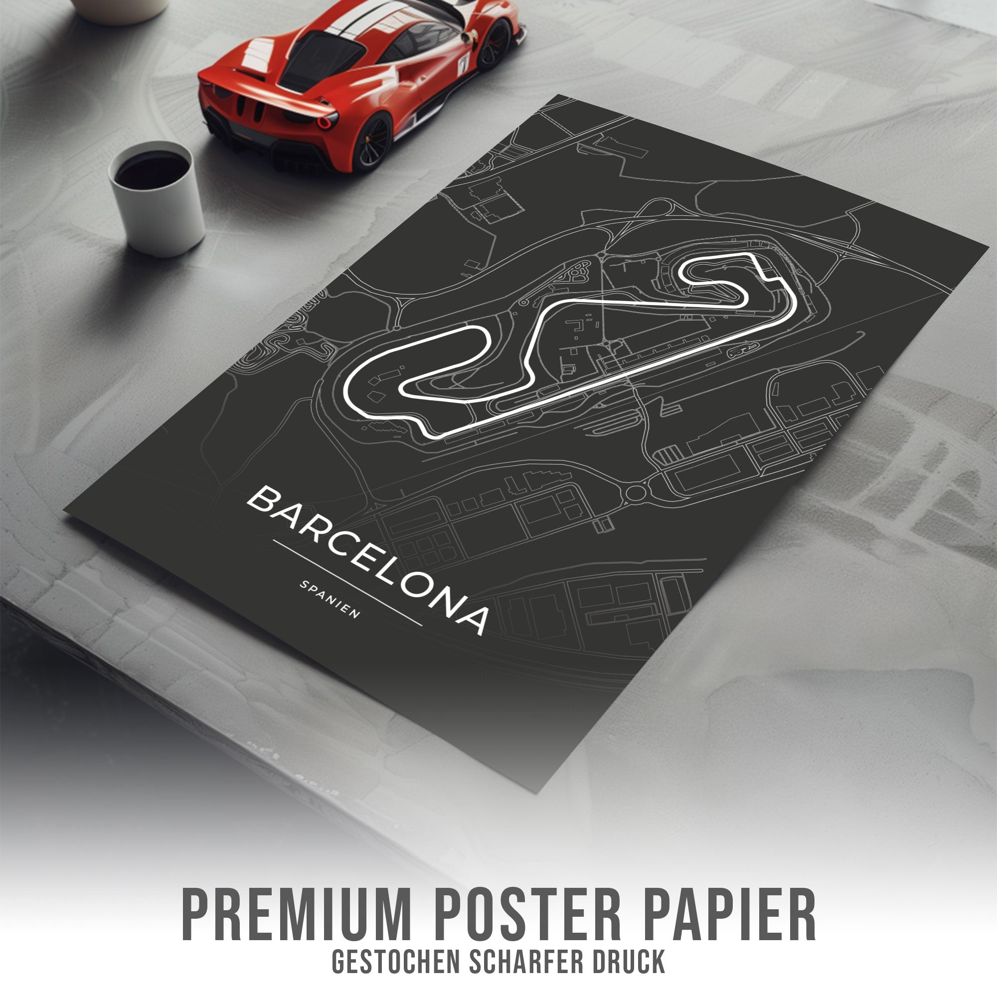 Rennstrecke Poster - Barcelona - Motorsport Karte