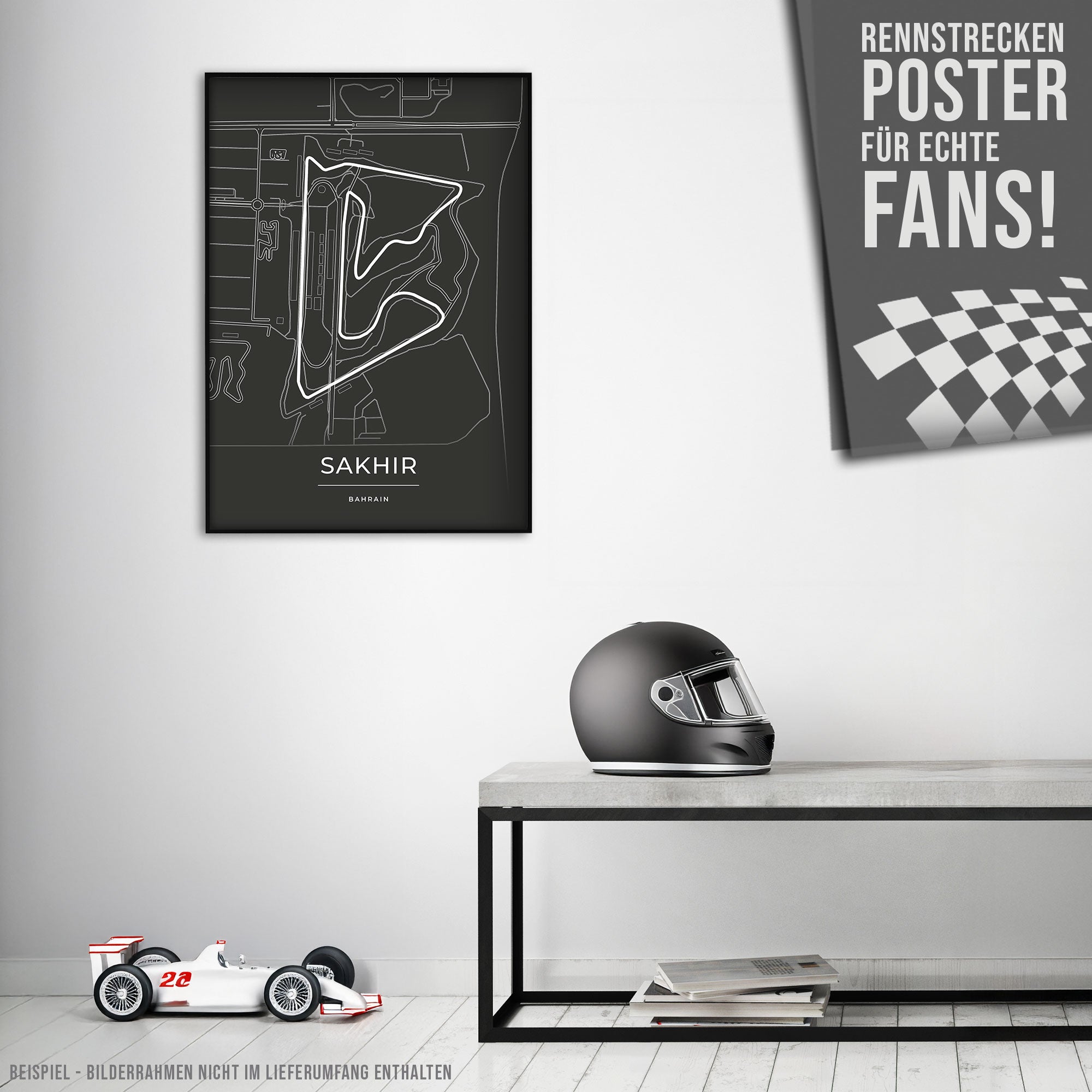 Rennstrecke Poster - Sakhir Bahrain - Motorsport Karte
