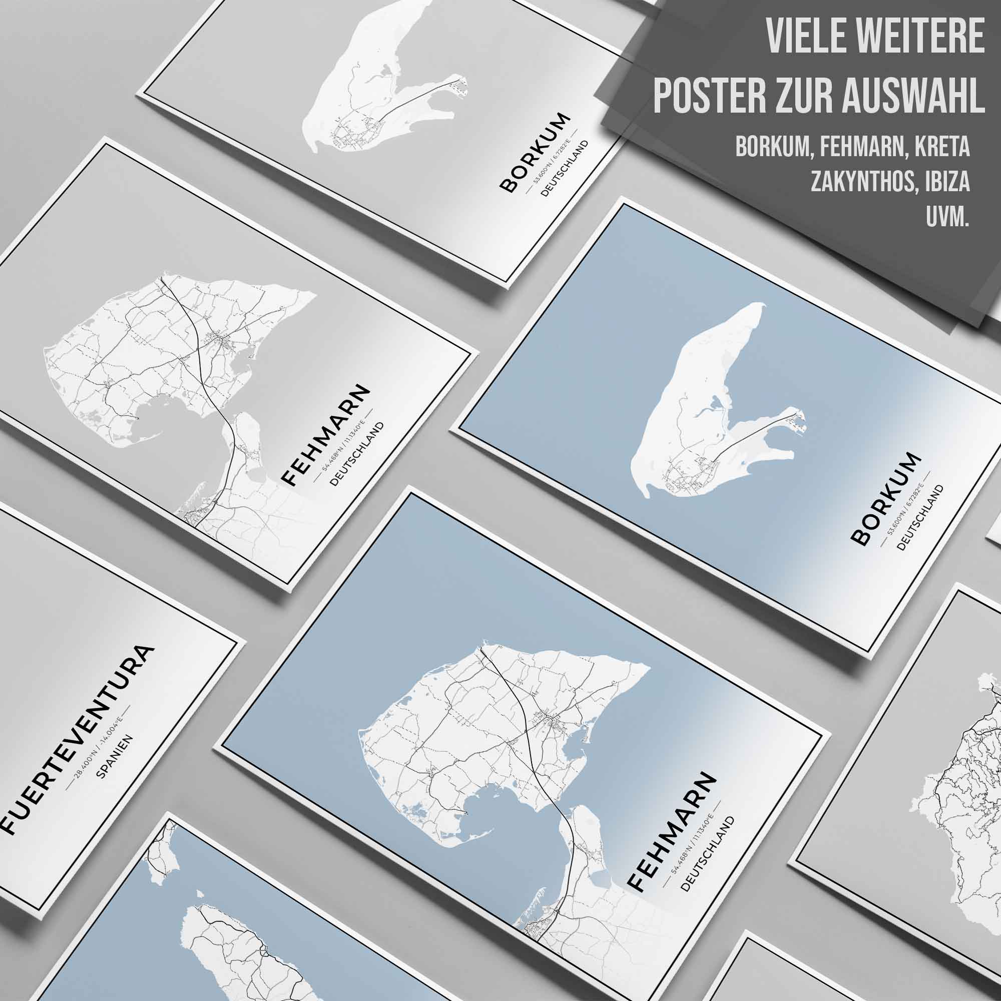 Insel Karten Poster - Fuerteventura