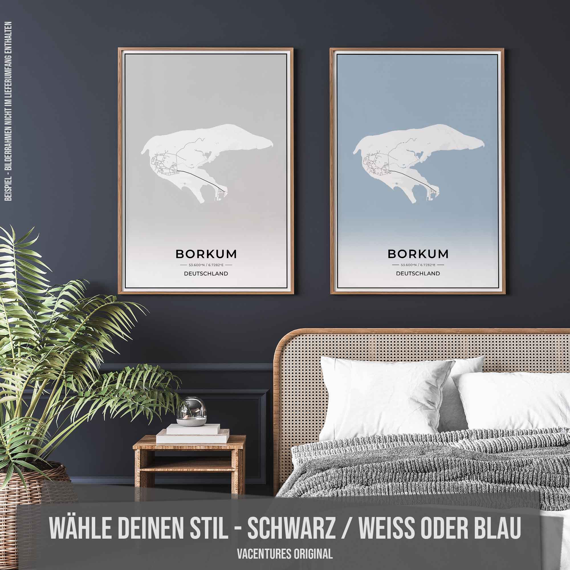 Insel Karten Poster - Borkum