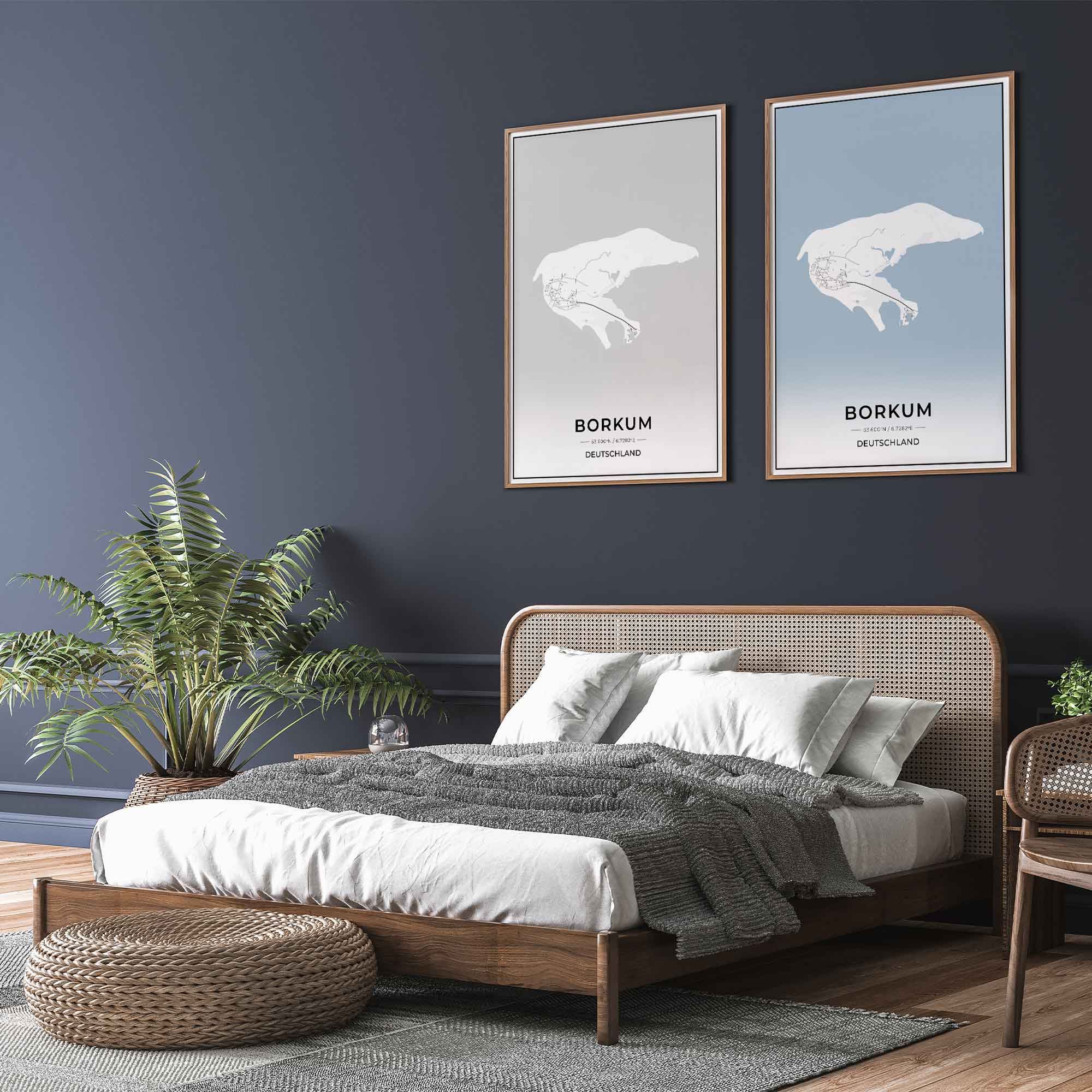 Insel Karten Poster - Borkum