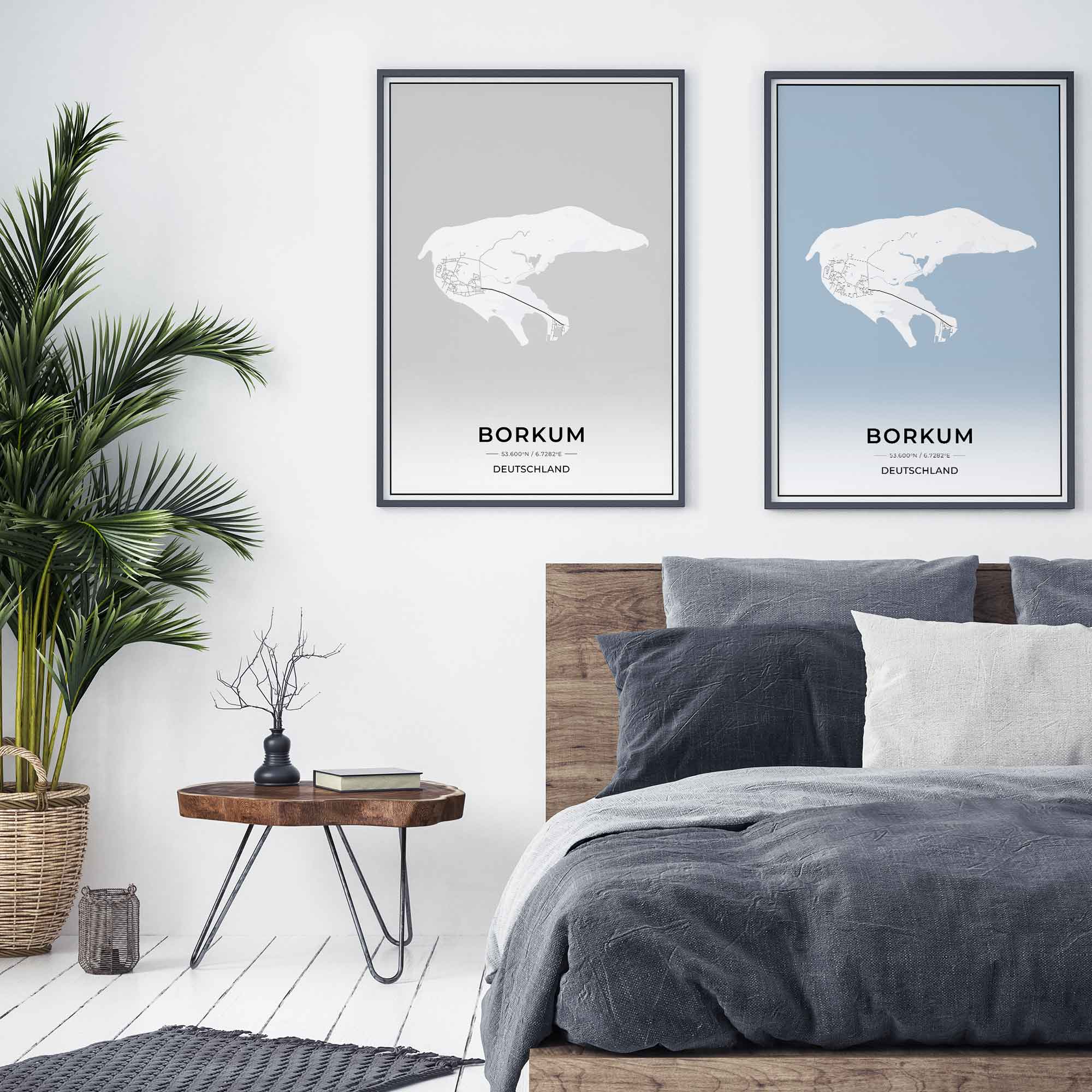 Insel Karten Poster - Borkum
