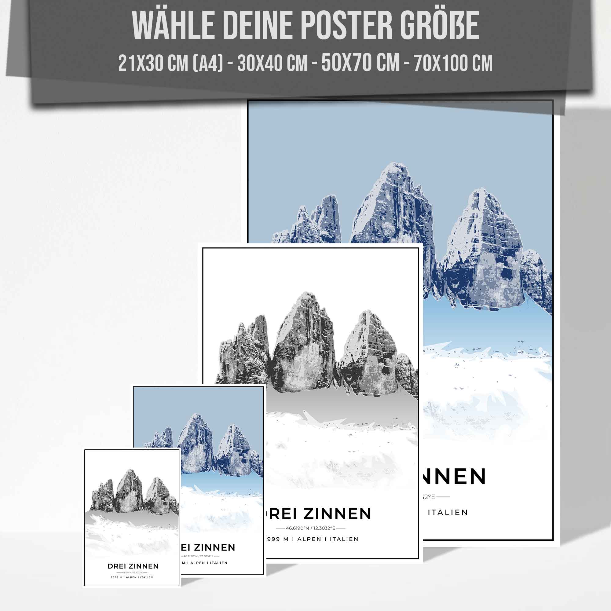 Berge Poster - Drei Zinnen