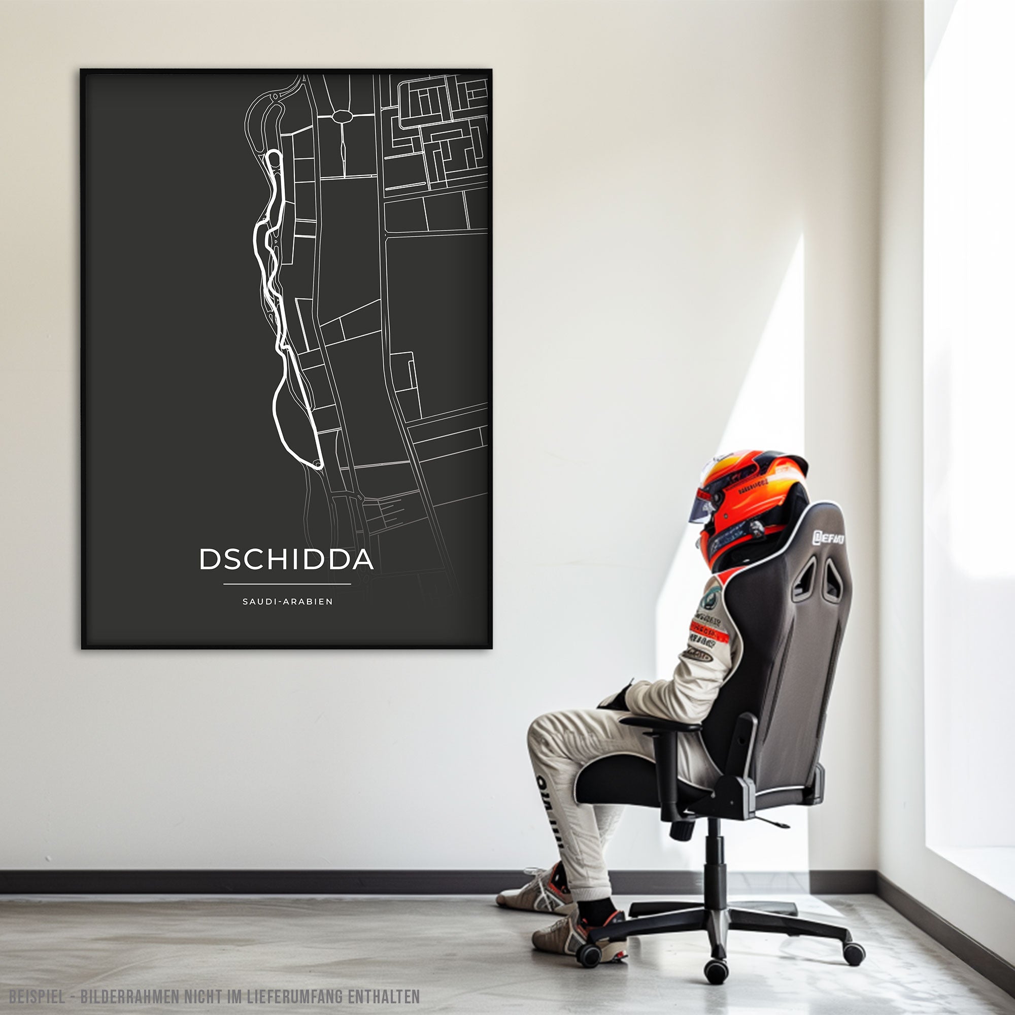 Rennstrecke Poster - Dschidda - Motorsport Karte