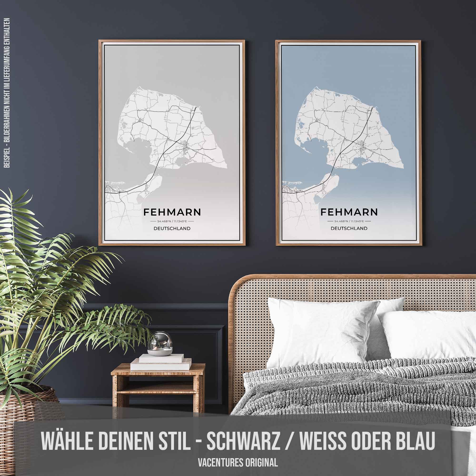 Insel Karten Poster - Fehmarn