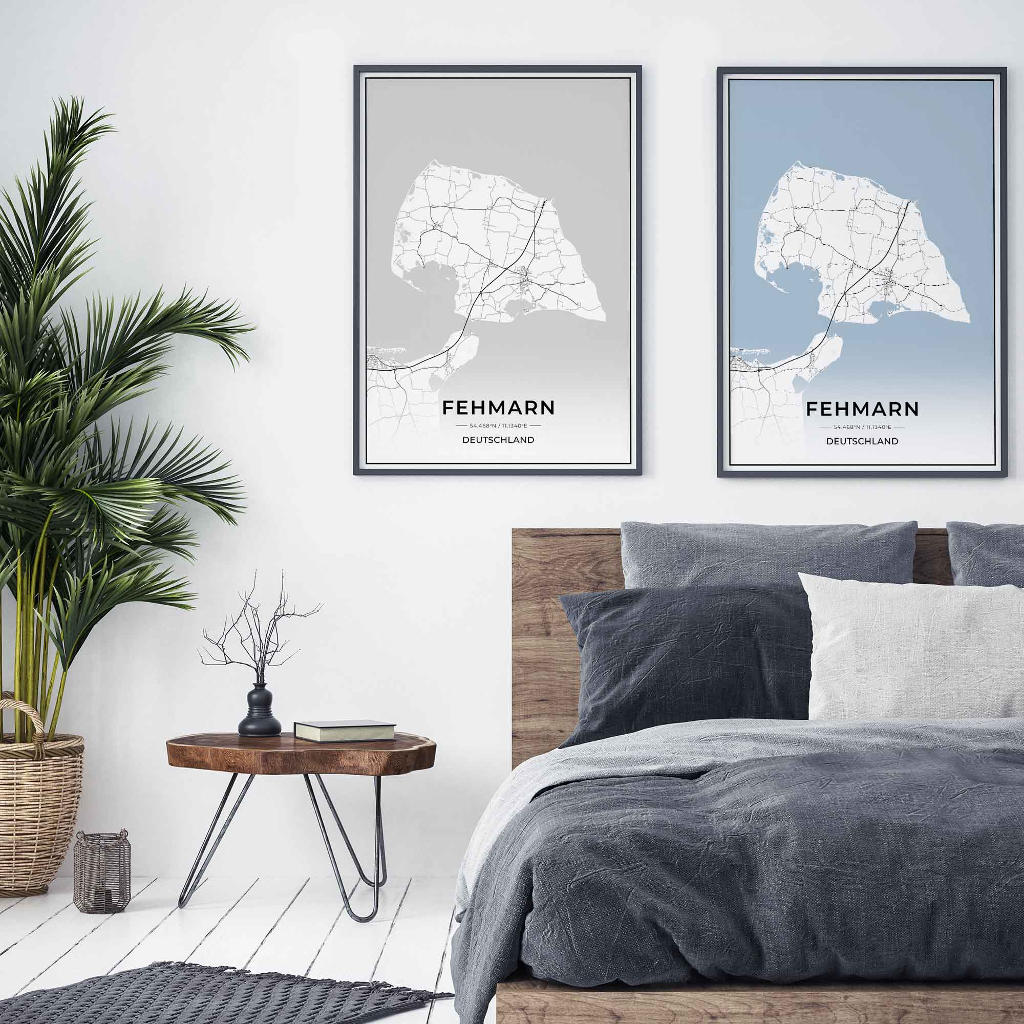 Insel Karten Poster - Fehmarn