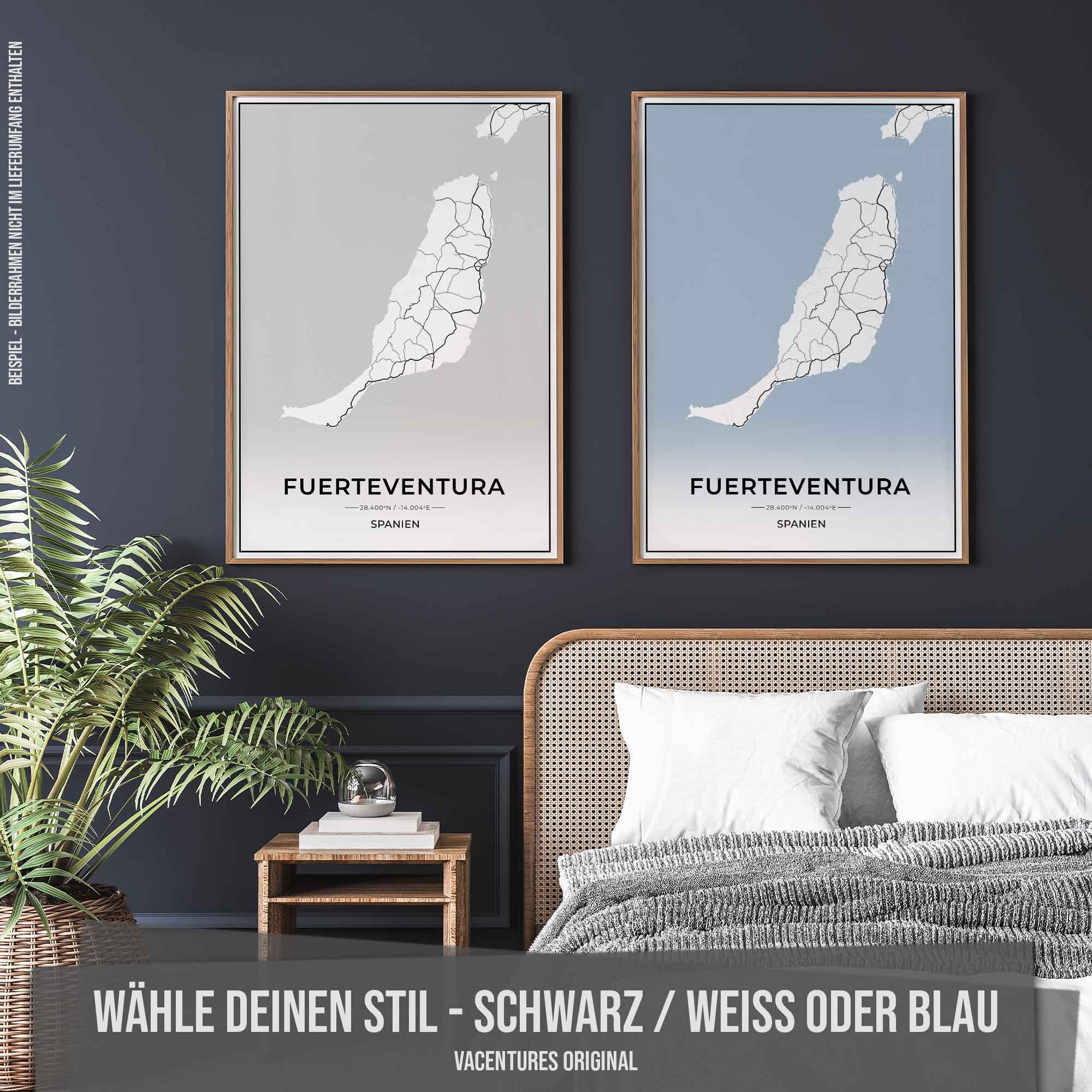 Insel Karten Poster - Fuerteventura