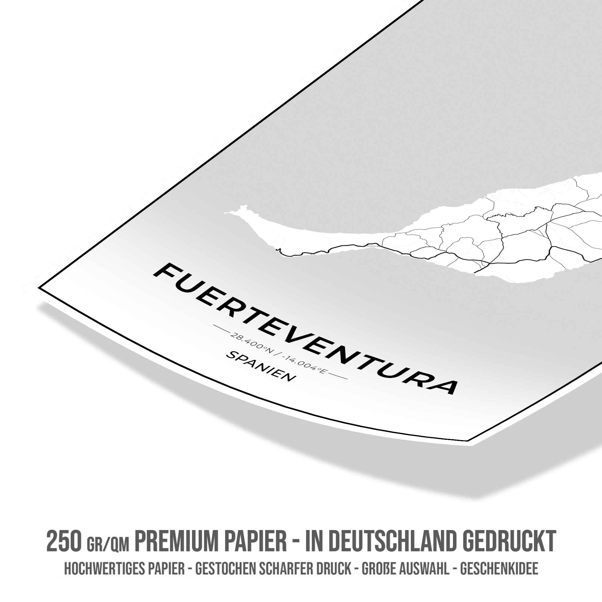 Insel Karten Poster - Fuerteventura