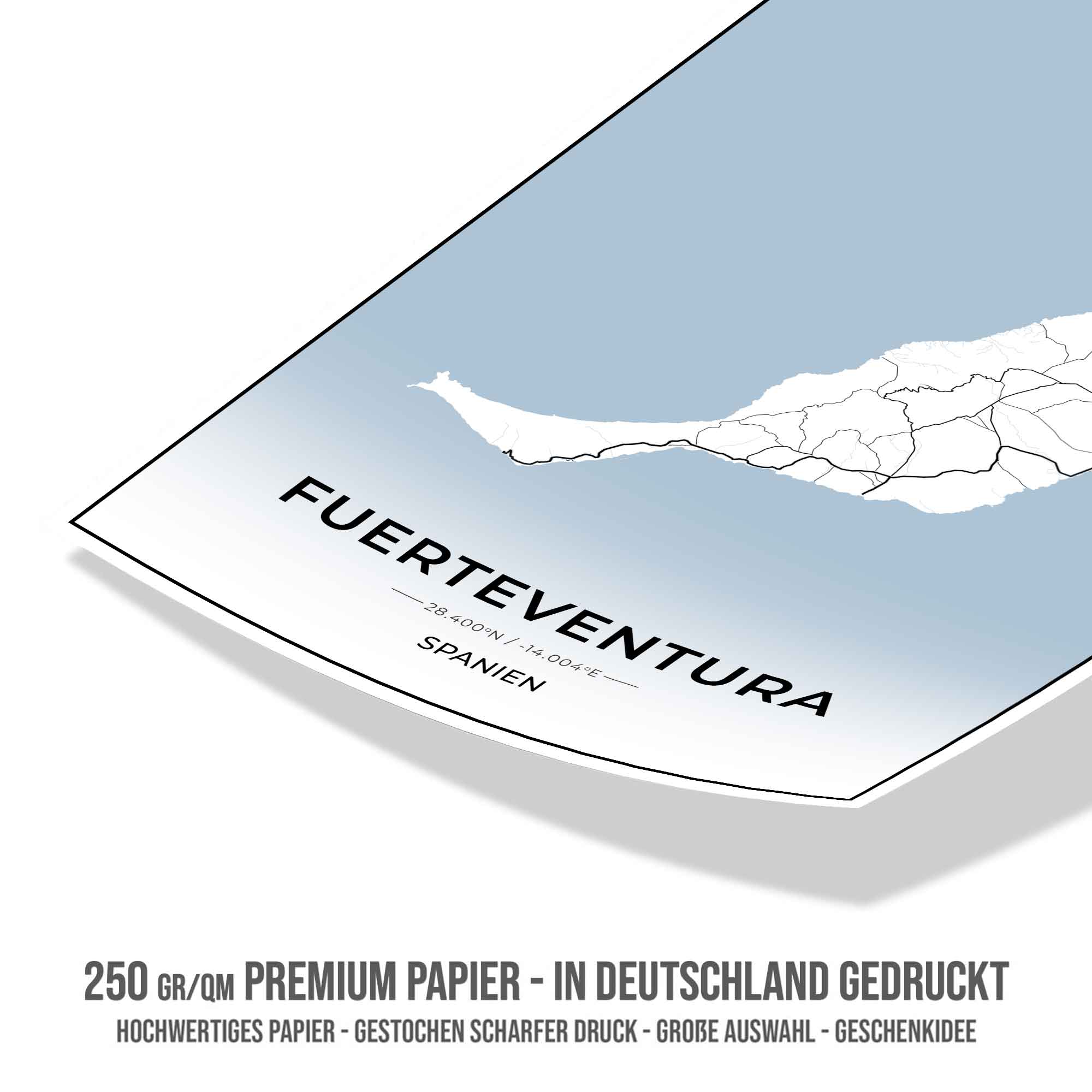 Insel Karten Poster - Fuerteventura