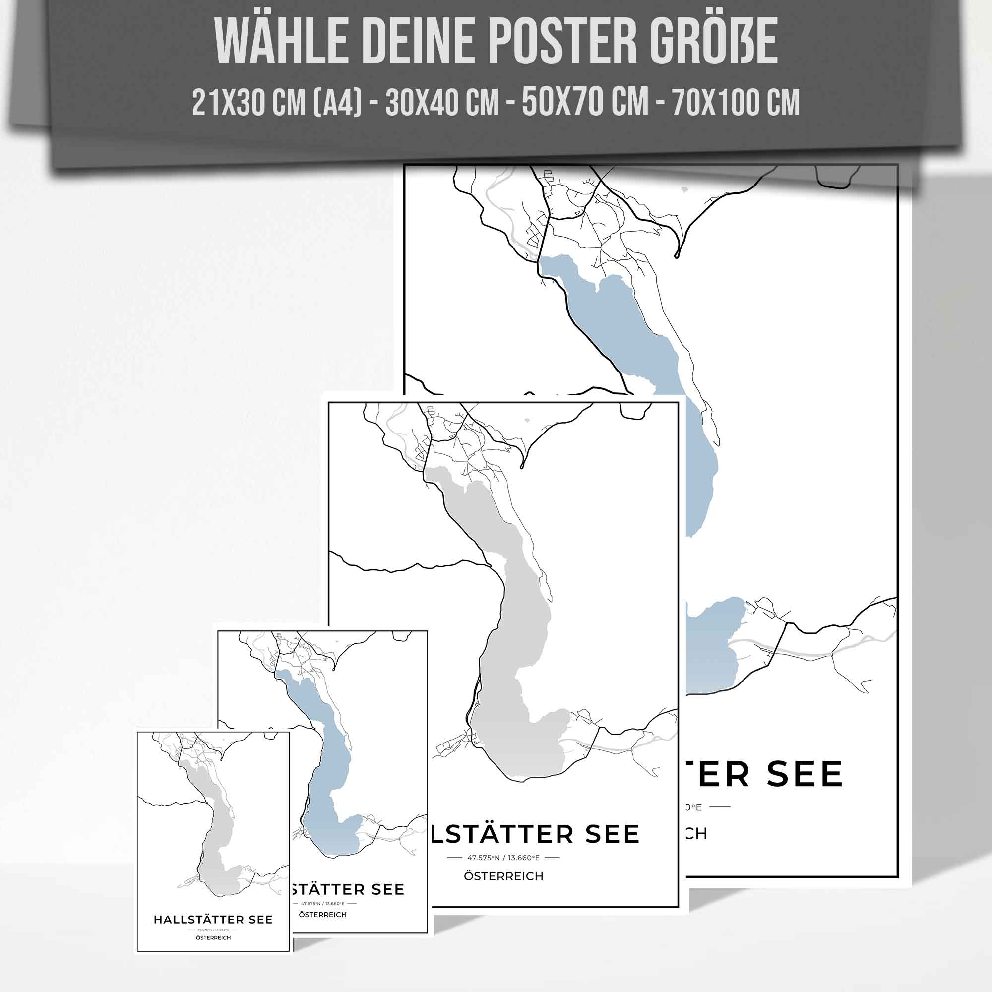 See Karten Poster - Hallstätter See