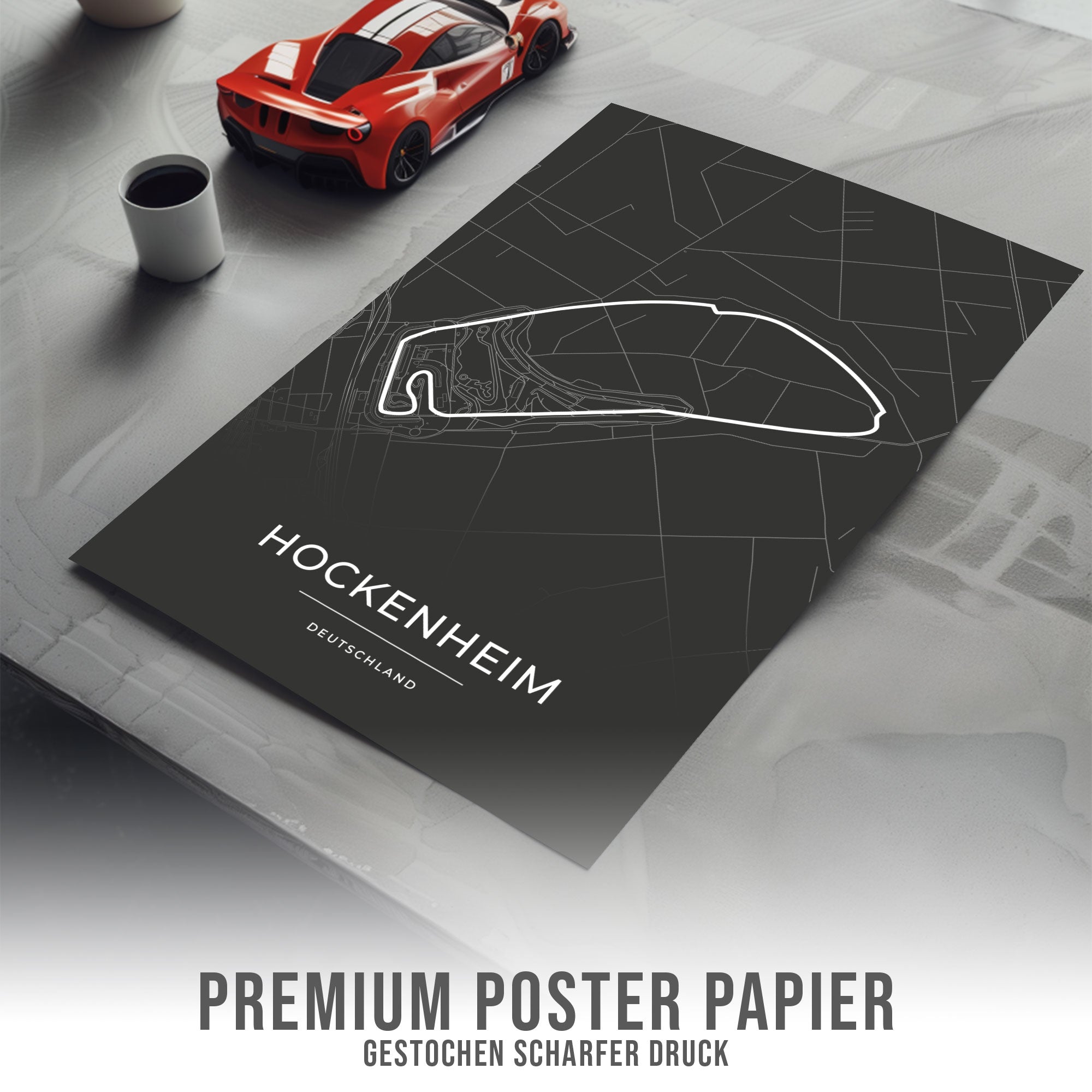 Rennstrecke Poster - Hockenheim (alte Strecke) - Motorsport Karte