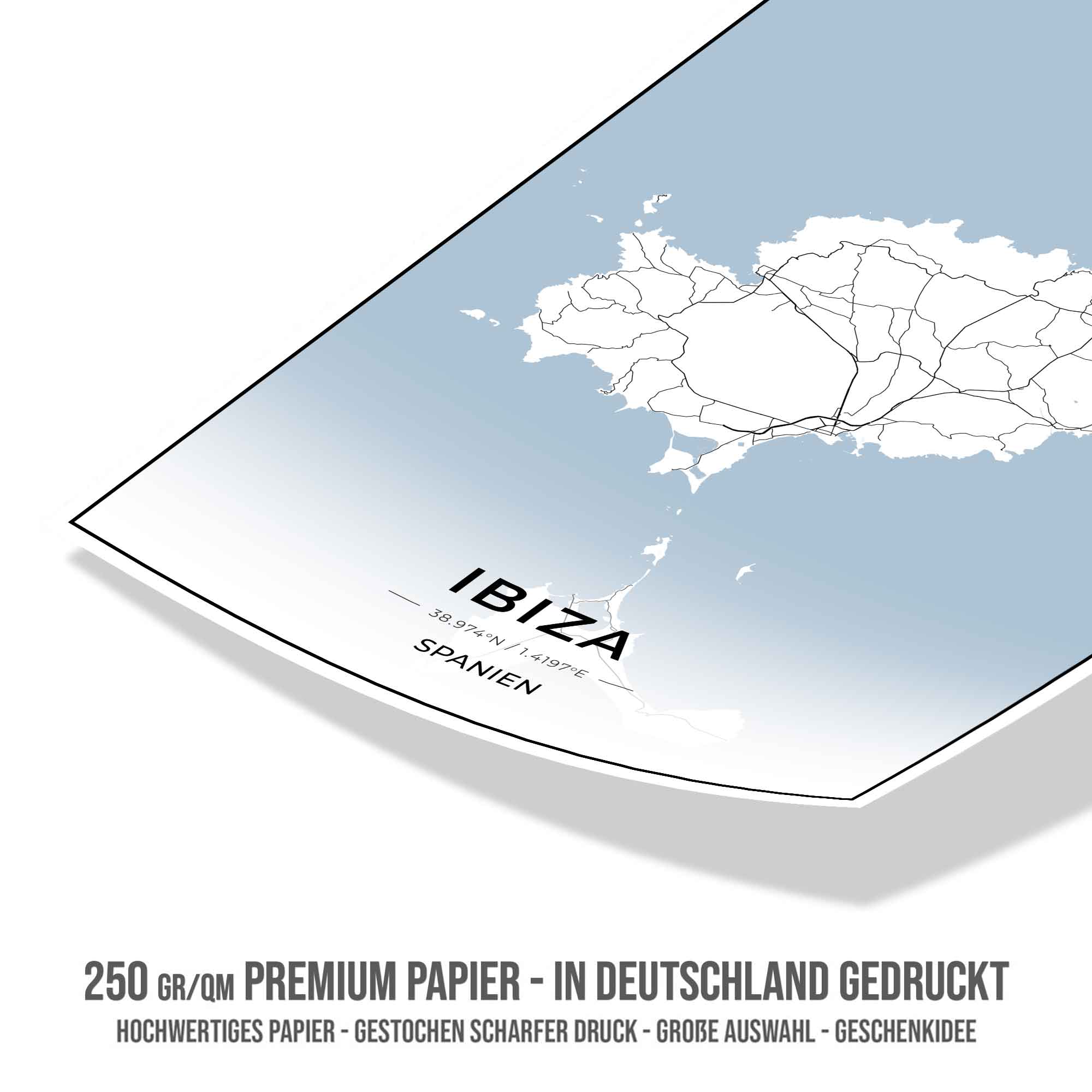 Insel Karten Poster - Ibiza