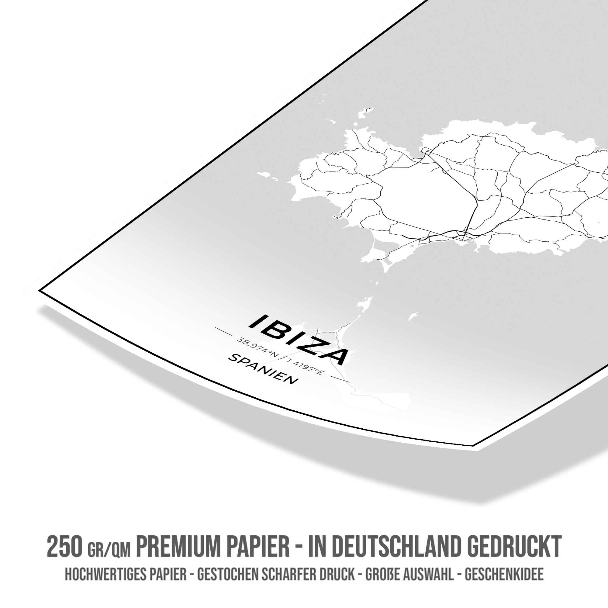 Insel Karten Poster - Ibiza