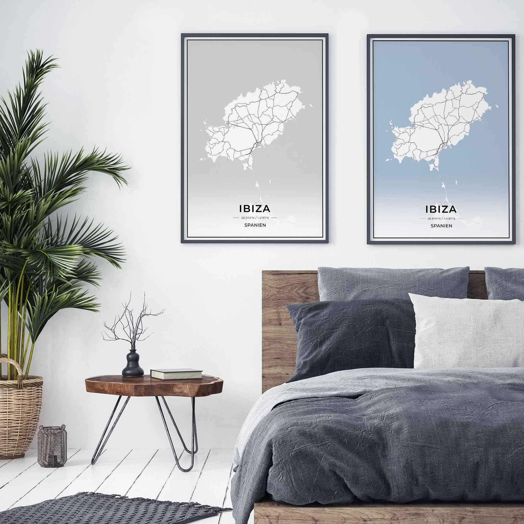 Insel Karten Poster - Ibiza