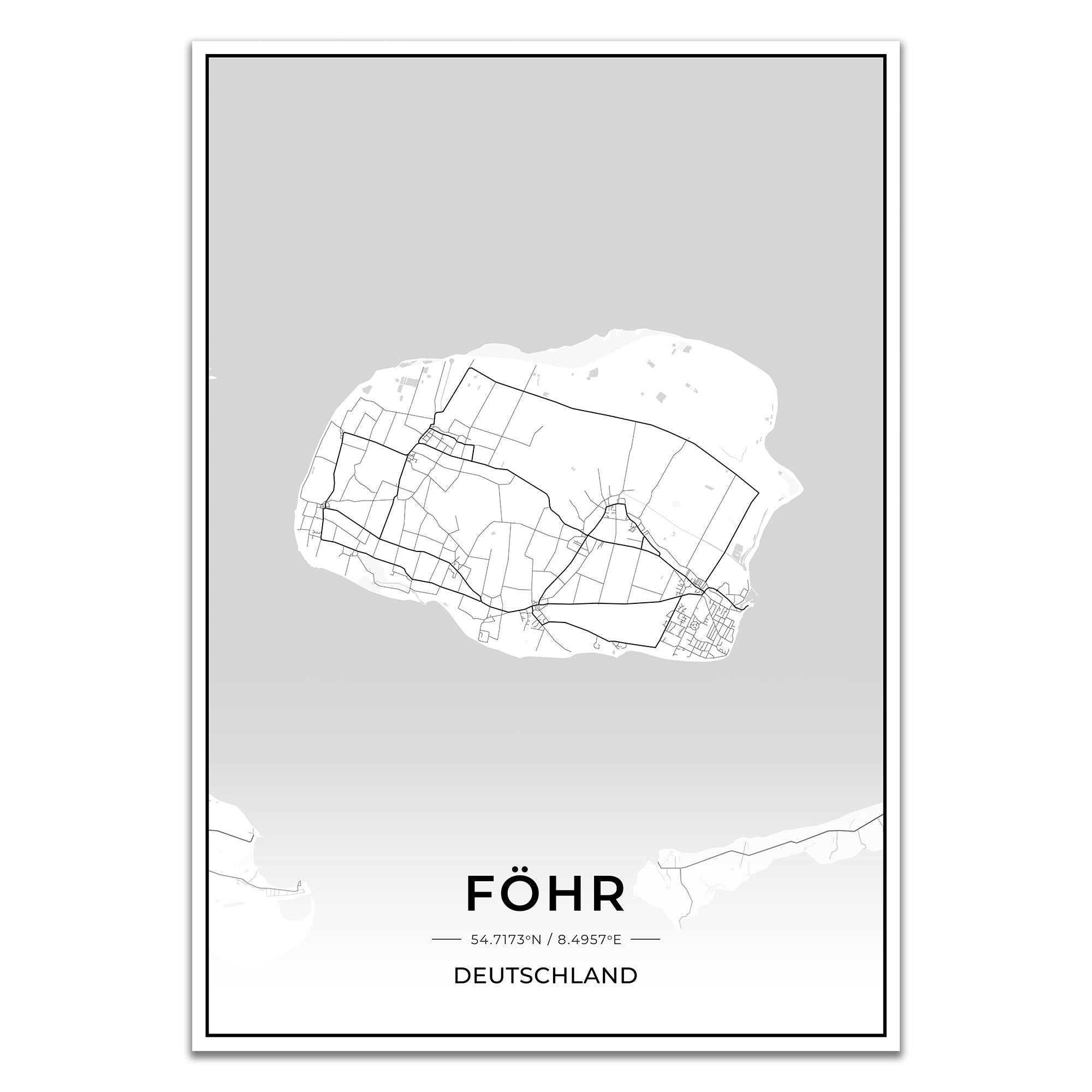 Insel Karten Poster - Föhr