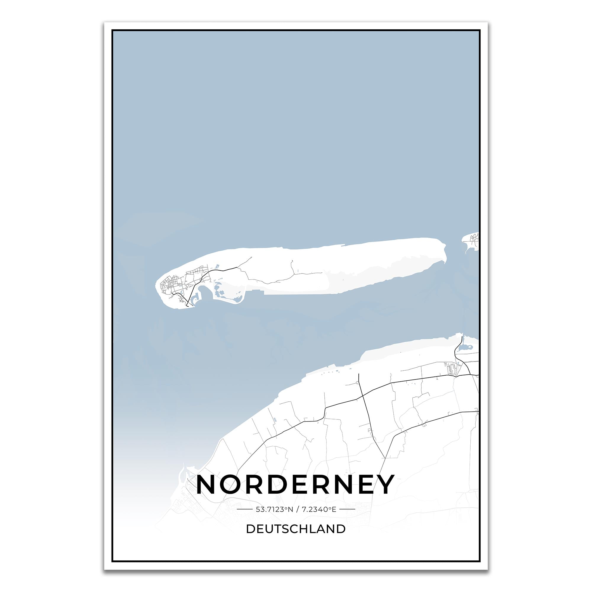Insel Karten Poster - Norderney