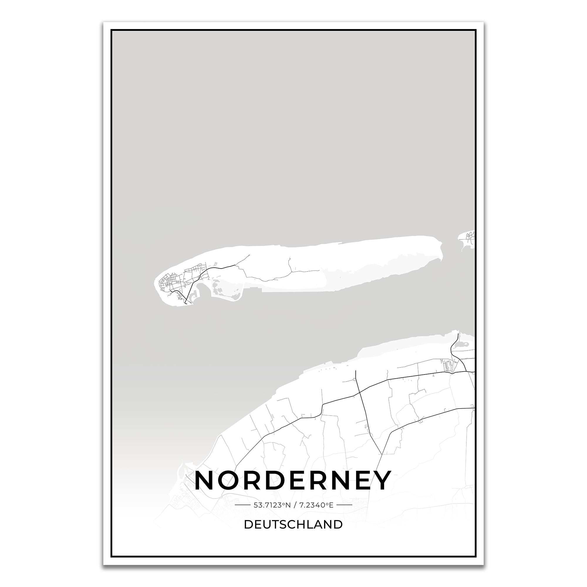 Insel Karten Poster - Norderney