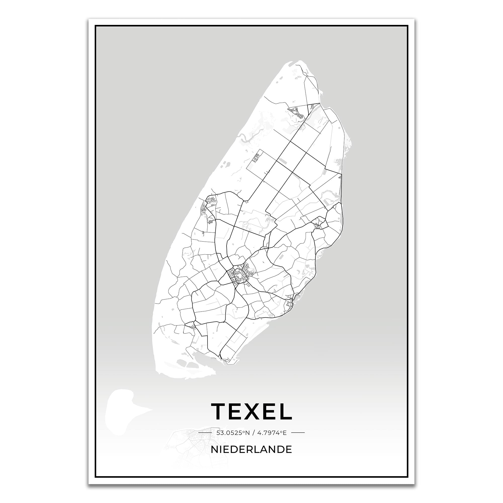 Insel Karten Poster - Texel