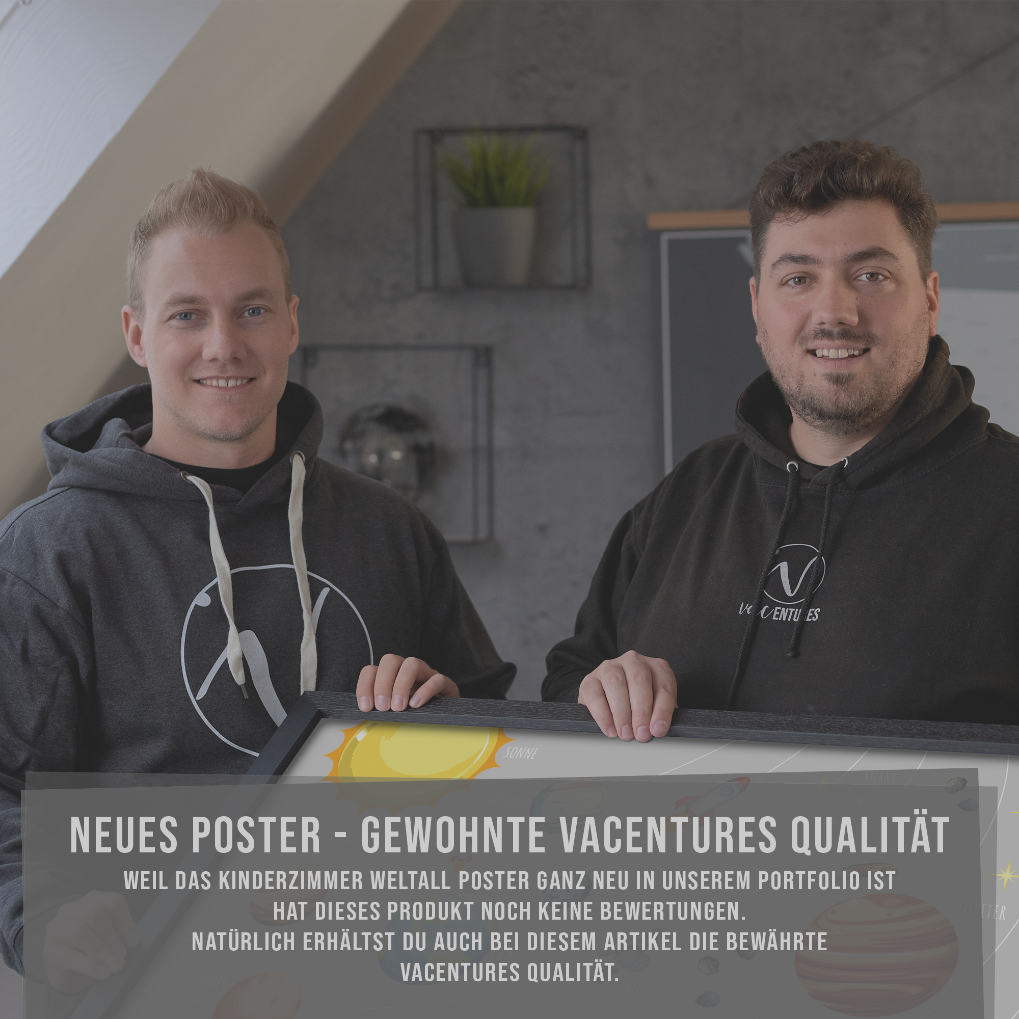 Kinderzimmer Weltall Poster - Weiss