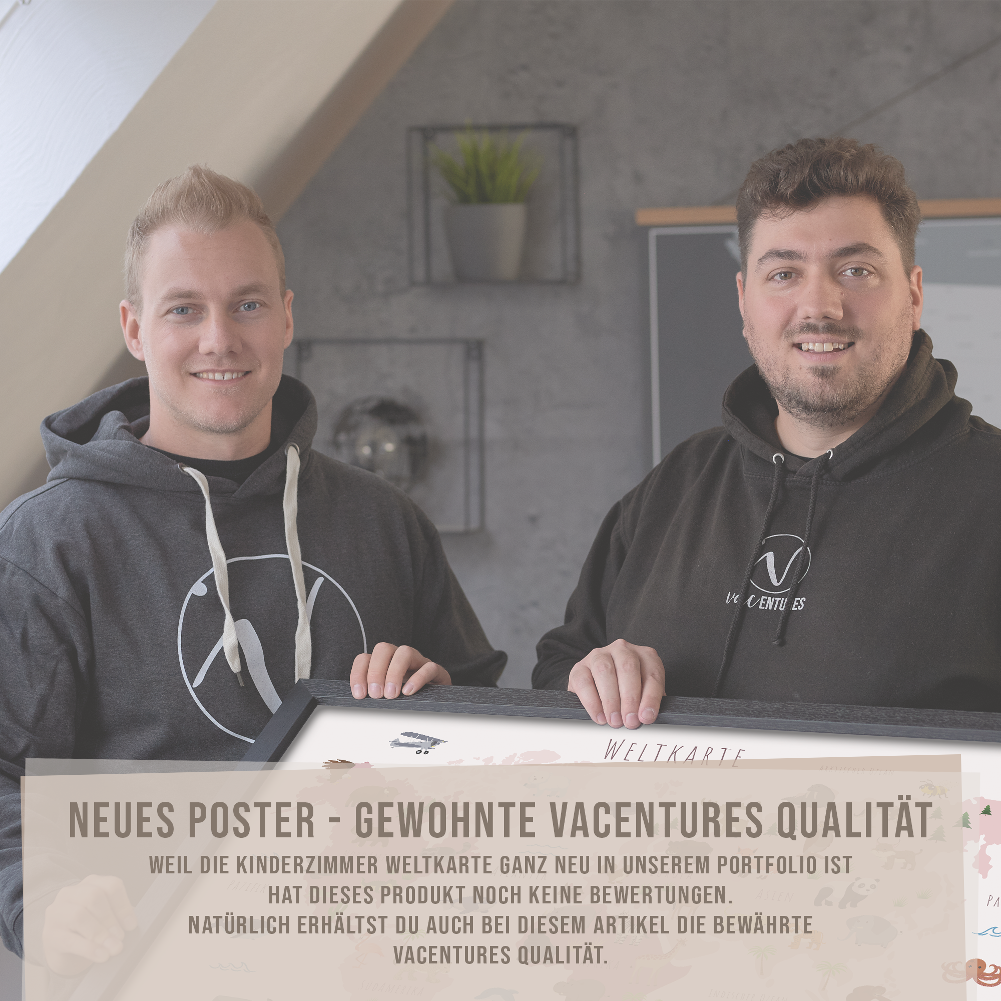 Kinderzimmer Weltkarte Poster - Rosa