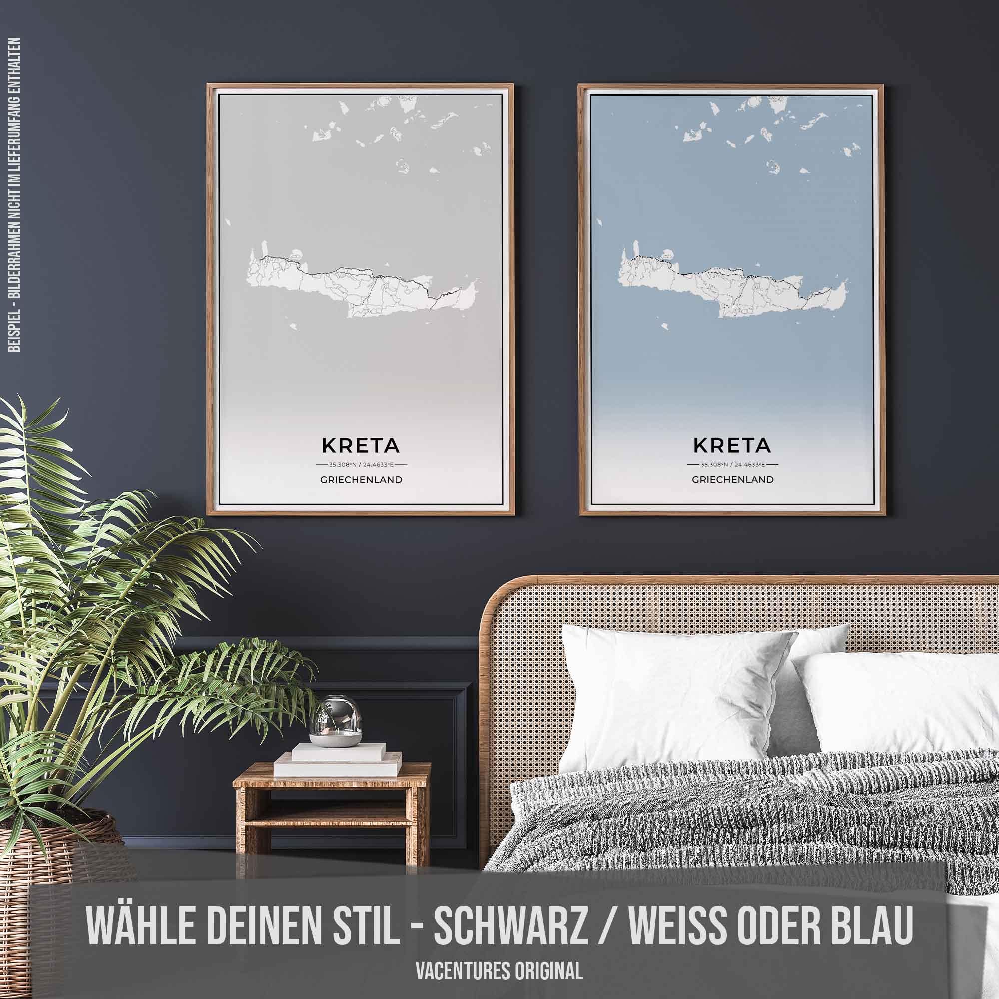 Insel Karten Poster - Kreta
