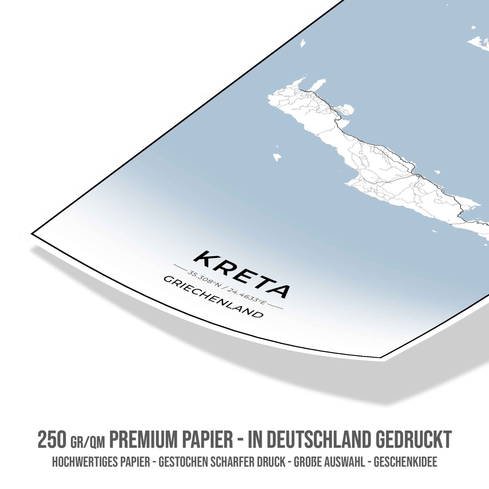 Insel Karten Poster - Kreta