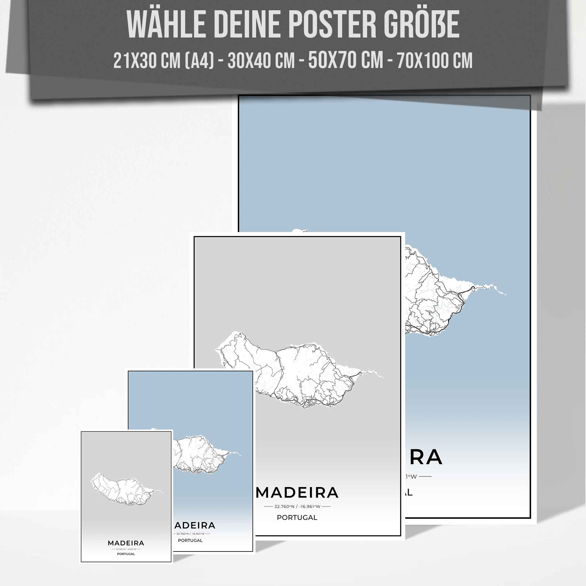 Insel Karten Poster - Madeira