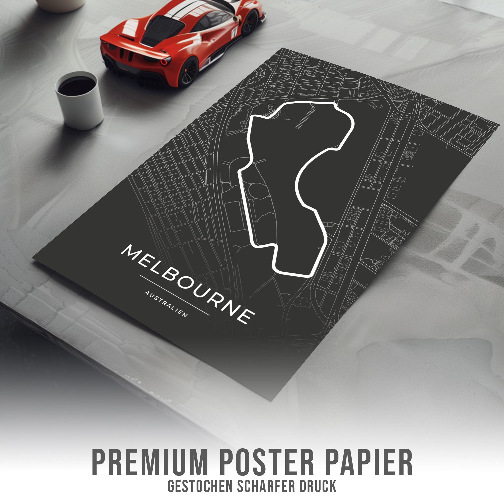 Rennstrecke Poster - Melbourne - Motorsport Karte