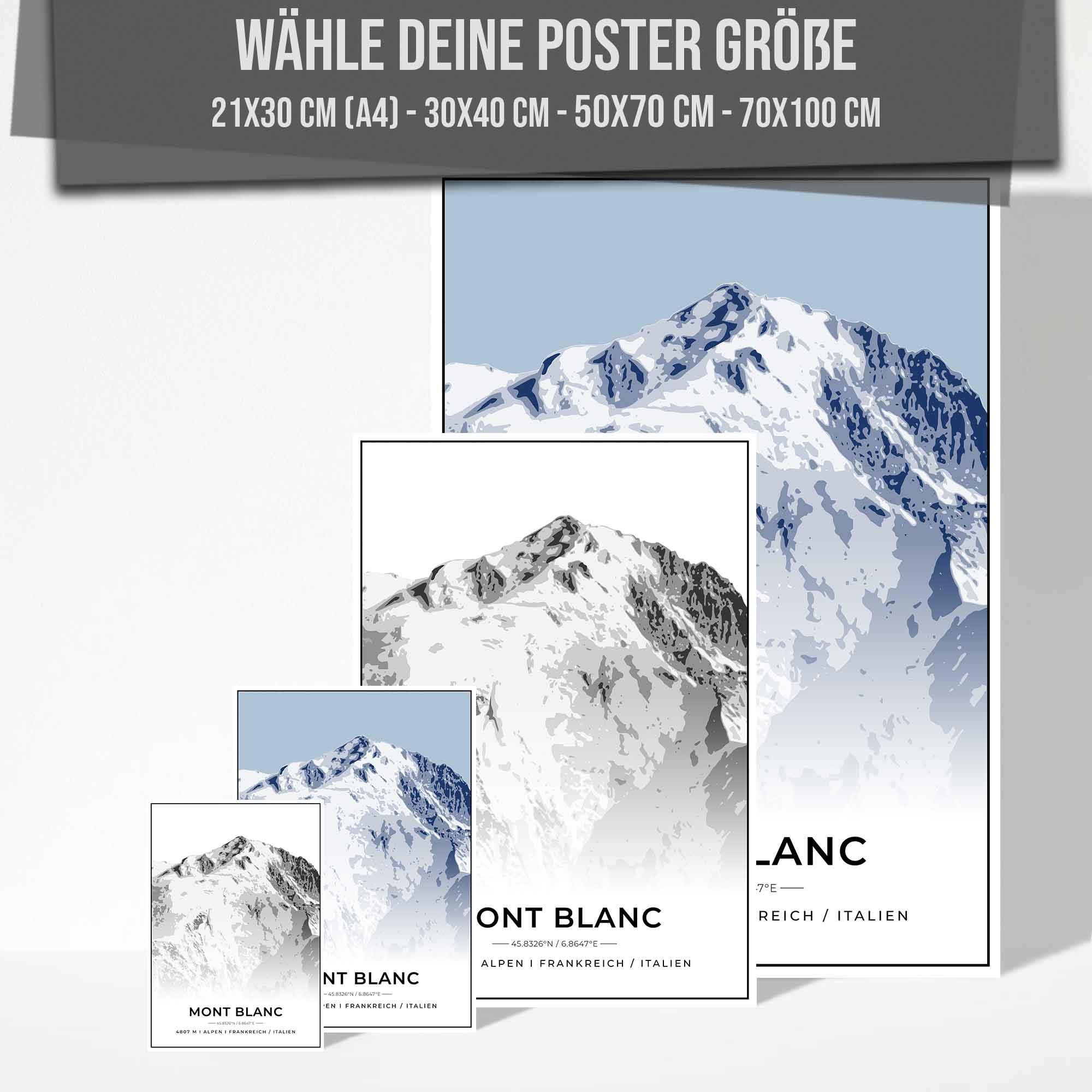 Berge Poster - Mont Blanc