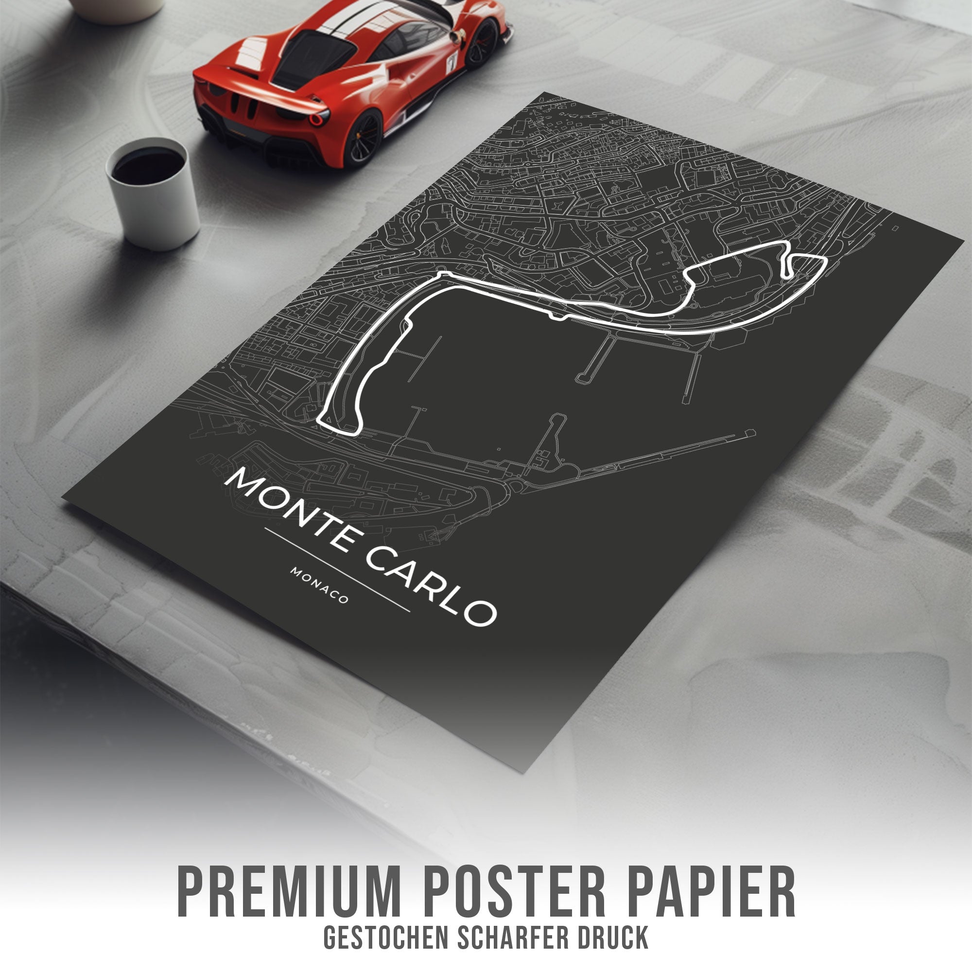 Rennstrecke Poster - Monaco Monte Carlo - Motorsport Karte