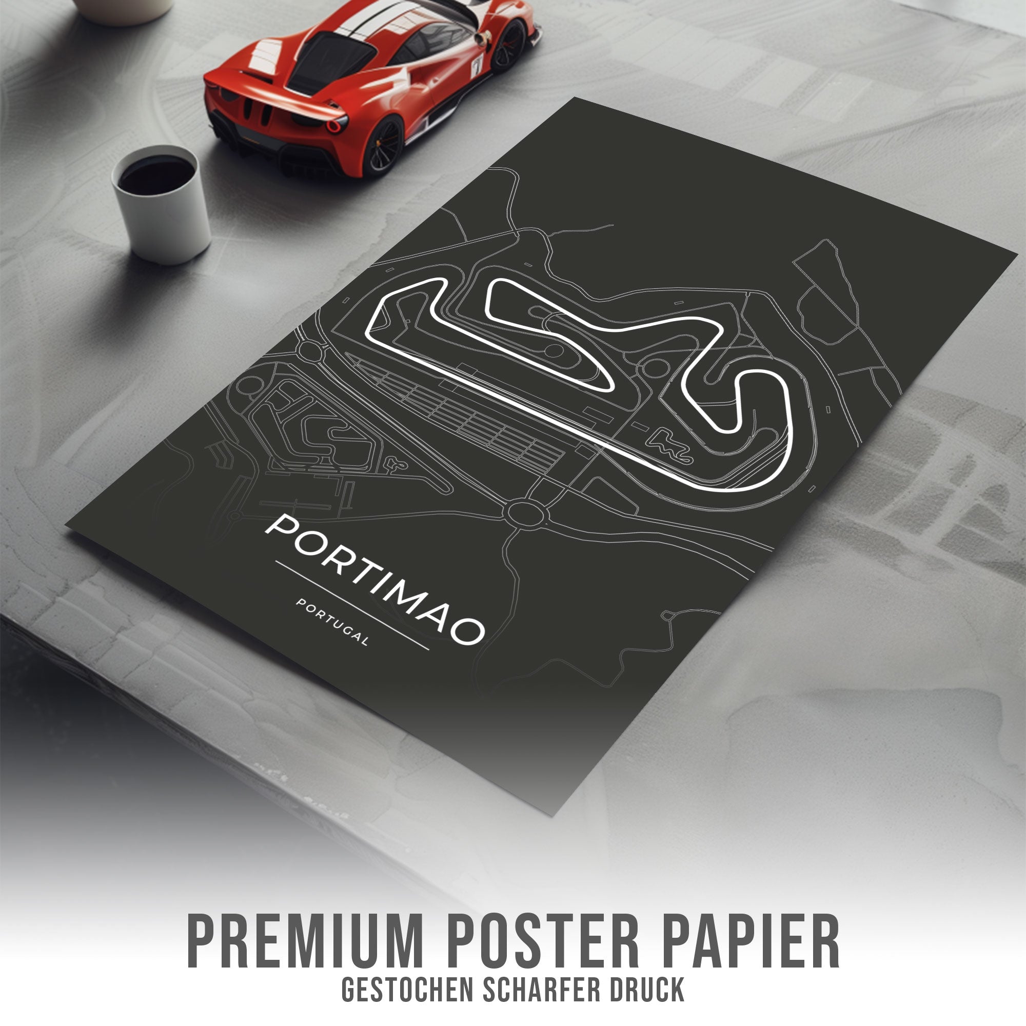 Rennstrecke Poster - Portimao - Motorsport Karte
