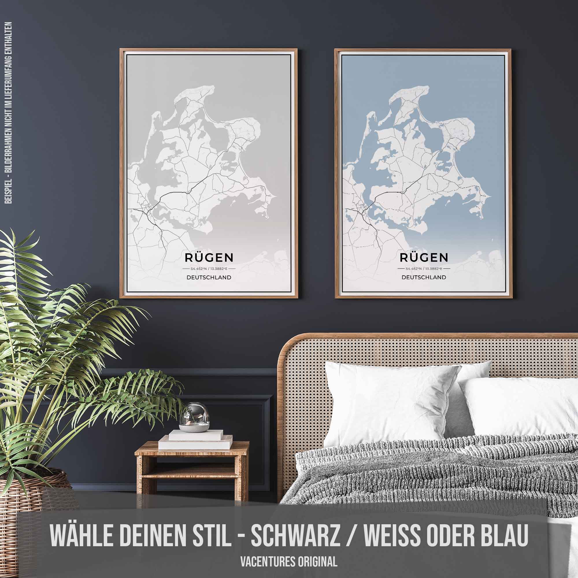 Insel Karten Poster - Rügen