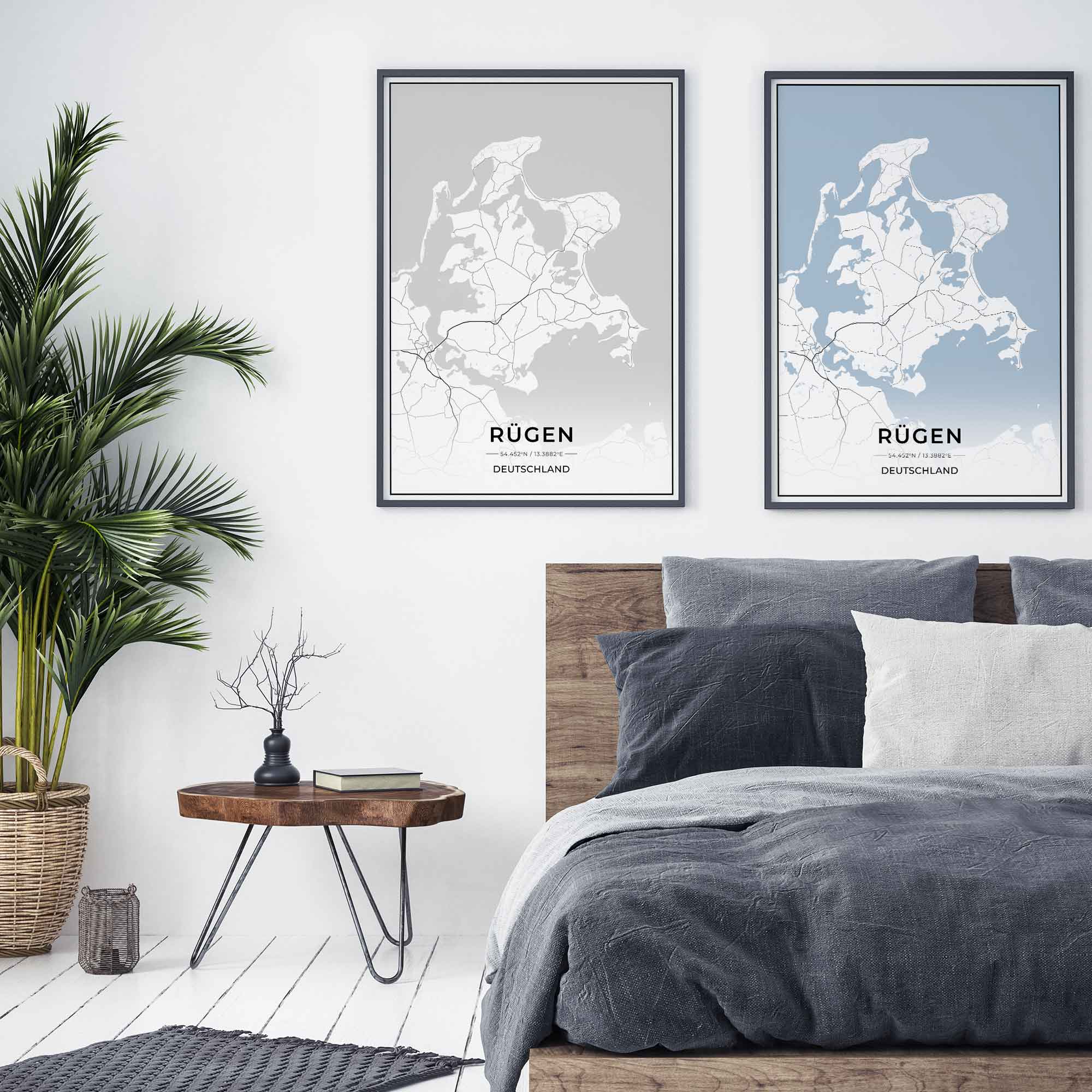 Insel Karten Poster - Rügen