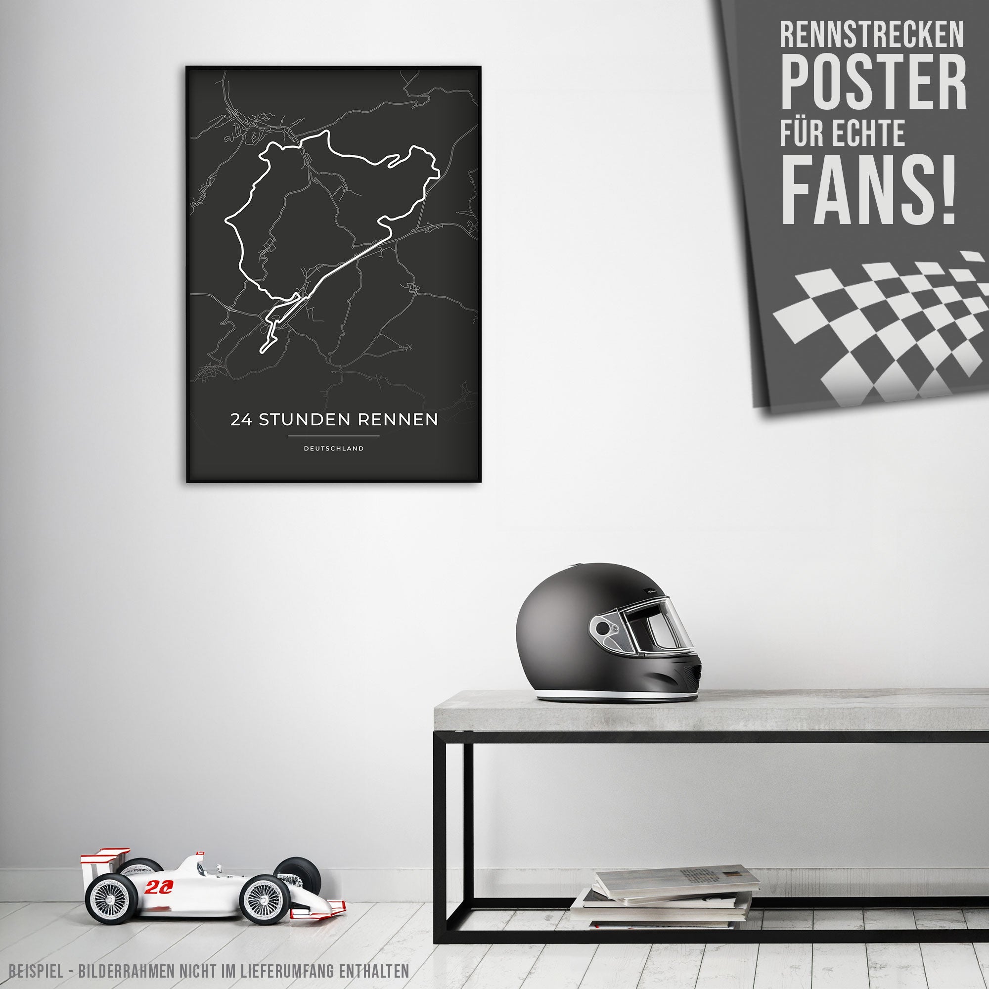 Rennstrecke Poster - Nürburg 24h Rennen - Motorsport Karte