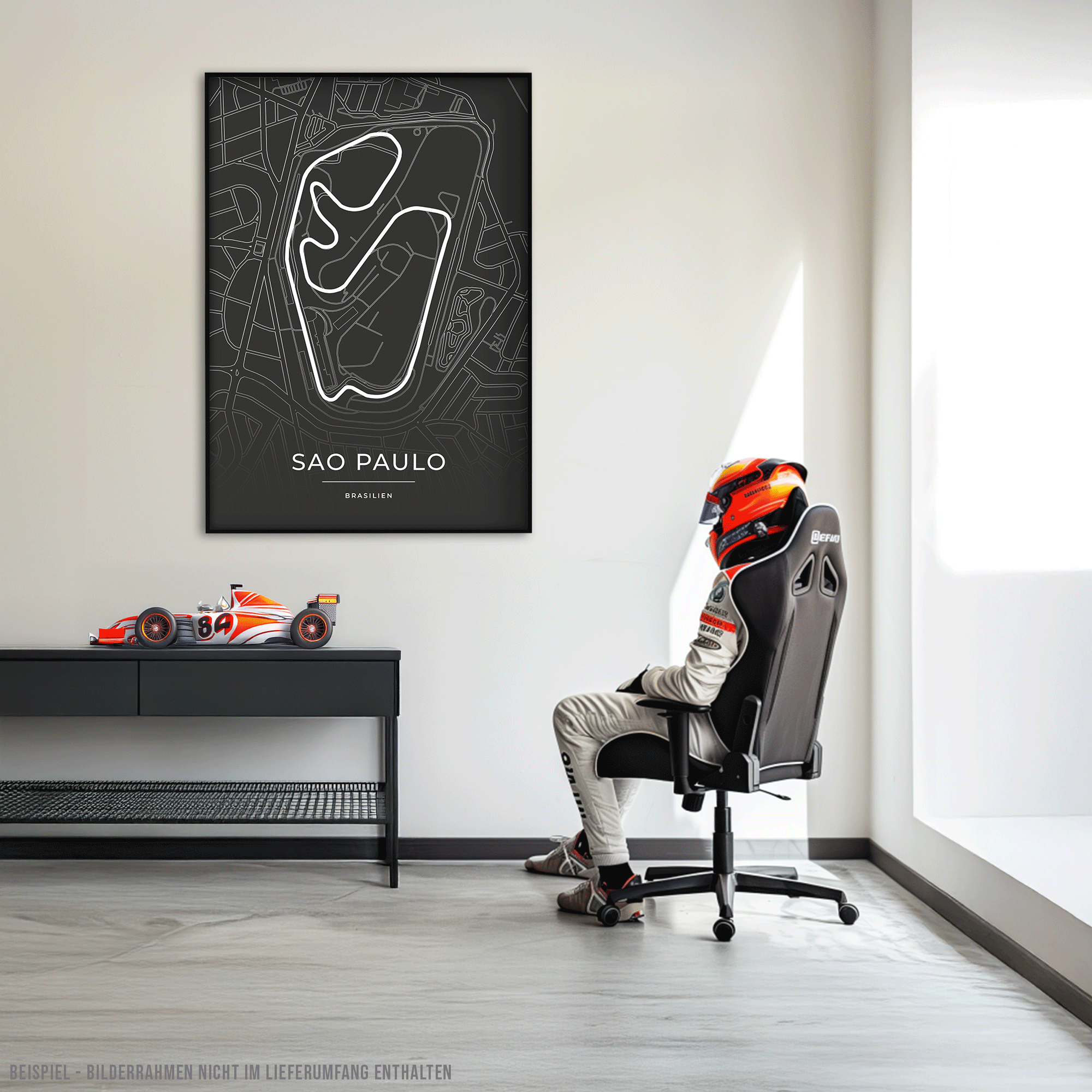 Rennstrecke Poster - Sao Paulo - Motorsport Karte