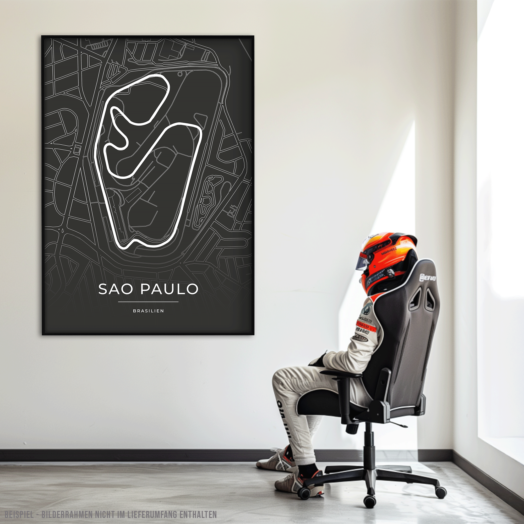 Rennstrecke Poster - Sao Paulo - Motorsport Karte