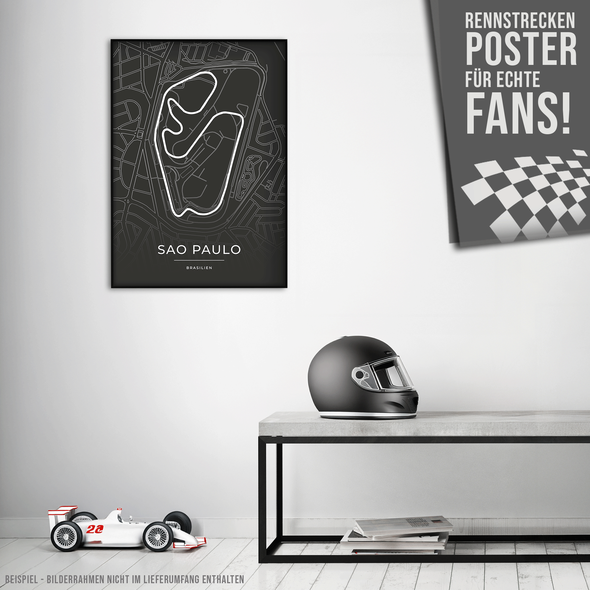 Rennstrecke Poster - Sao Paulo - Motorsport Karte