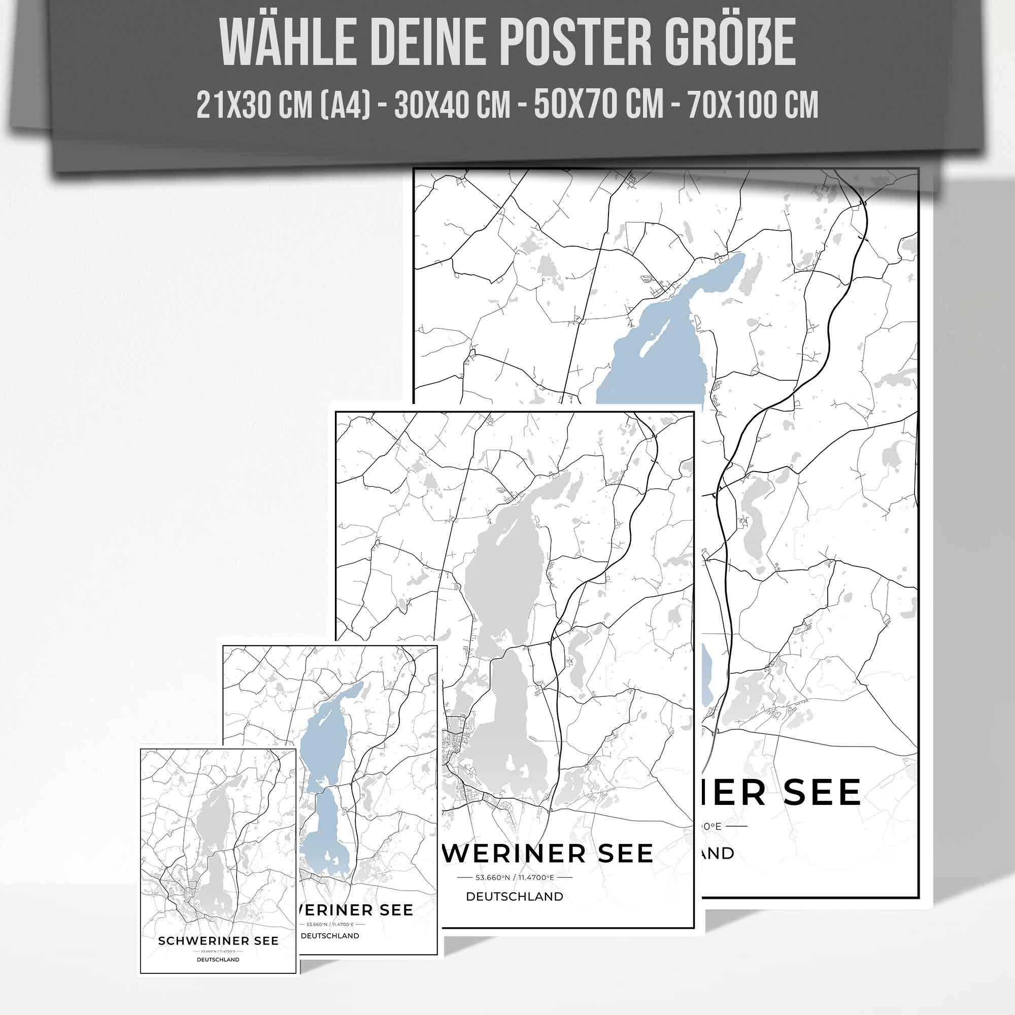 See Karten Poster - Schweriner See