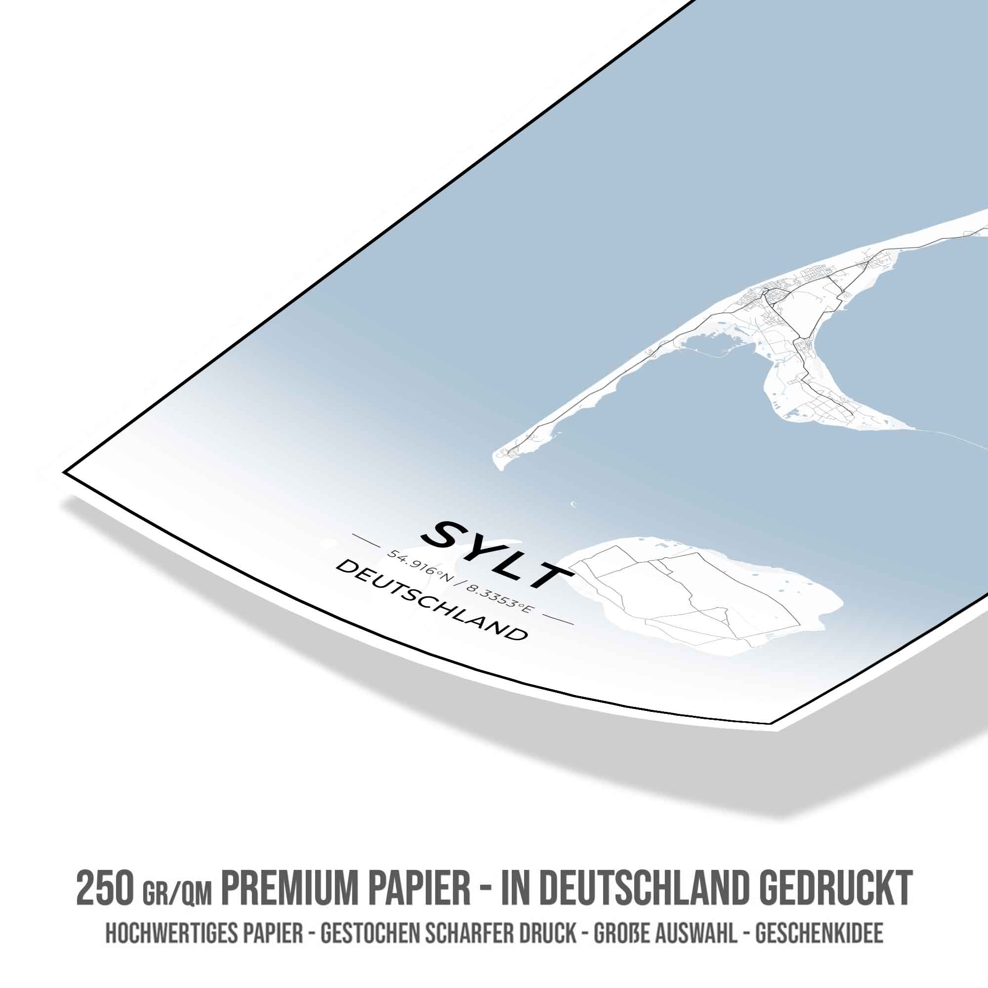 Insel Karten Poster - Sylt