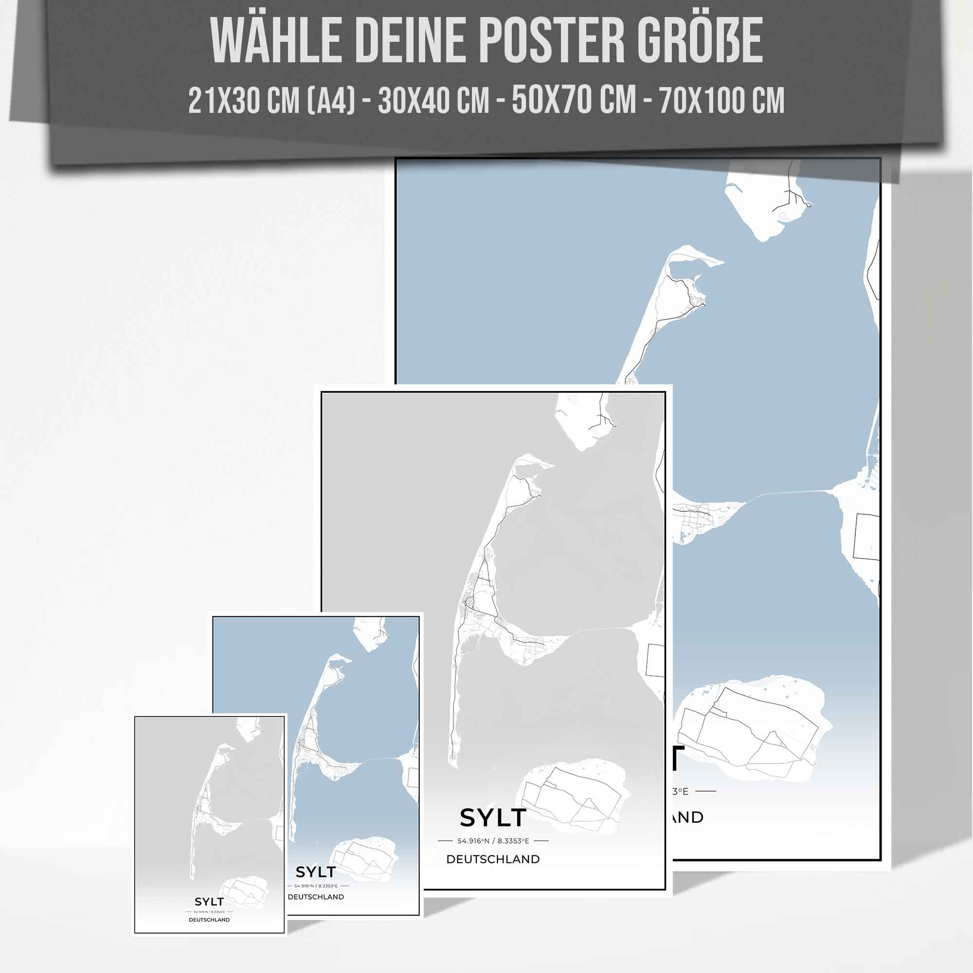 Insel Karten Poster - Sylt