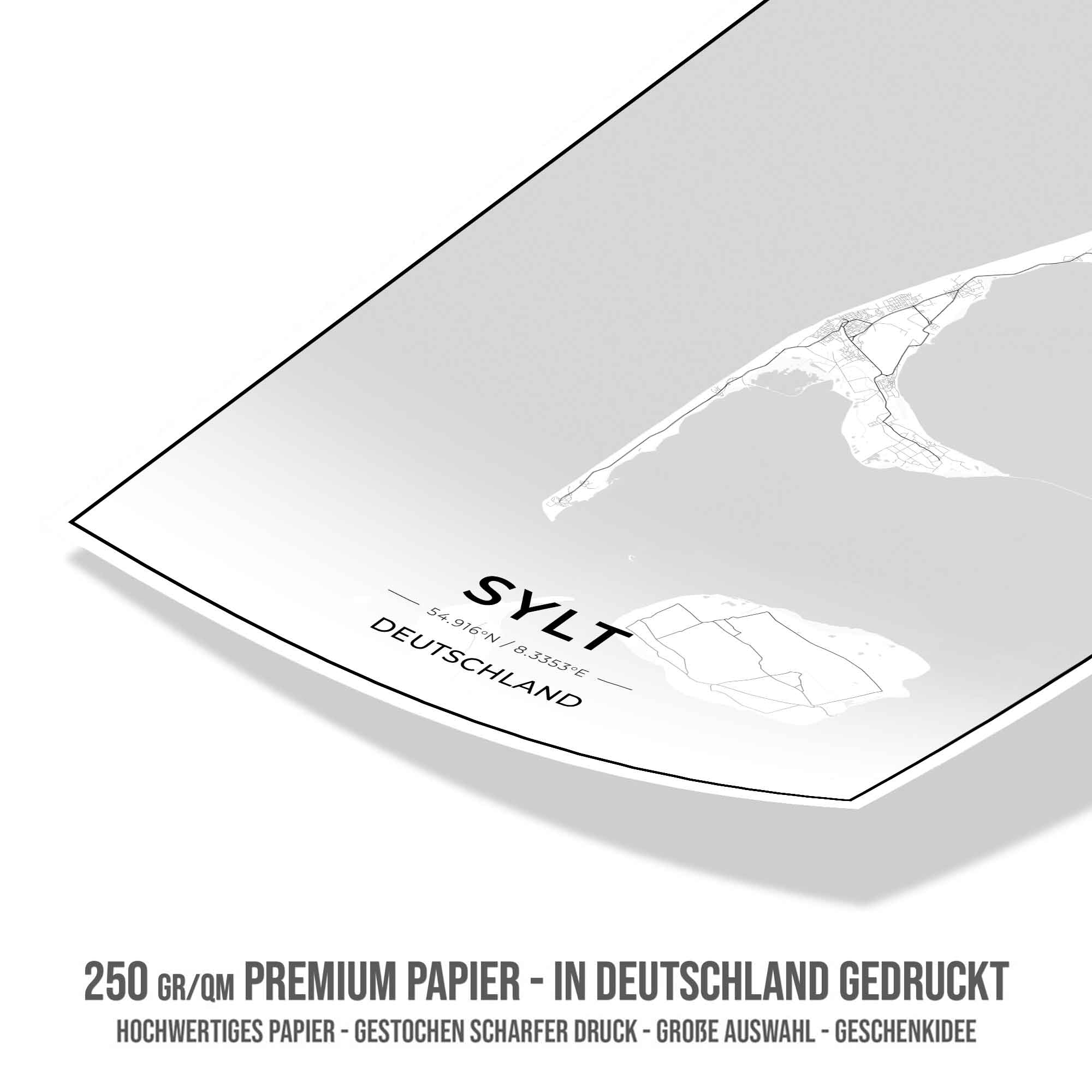 Insel Karten Poster - Sylt