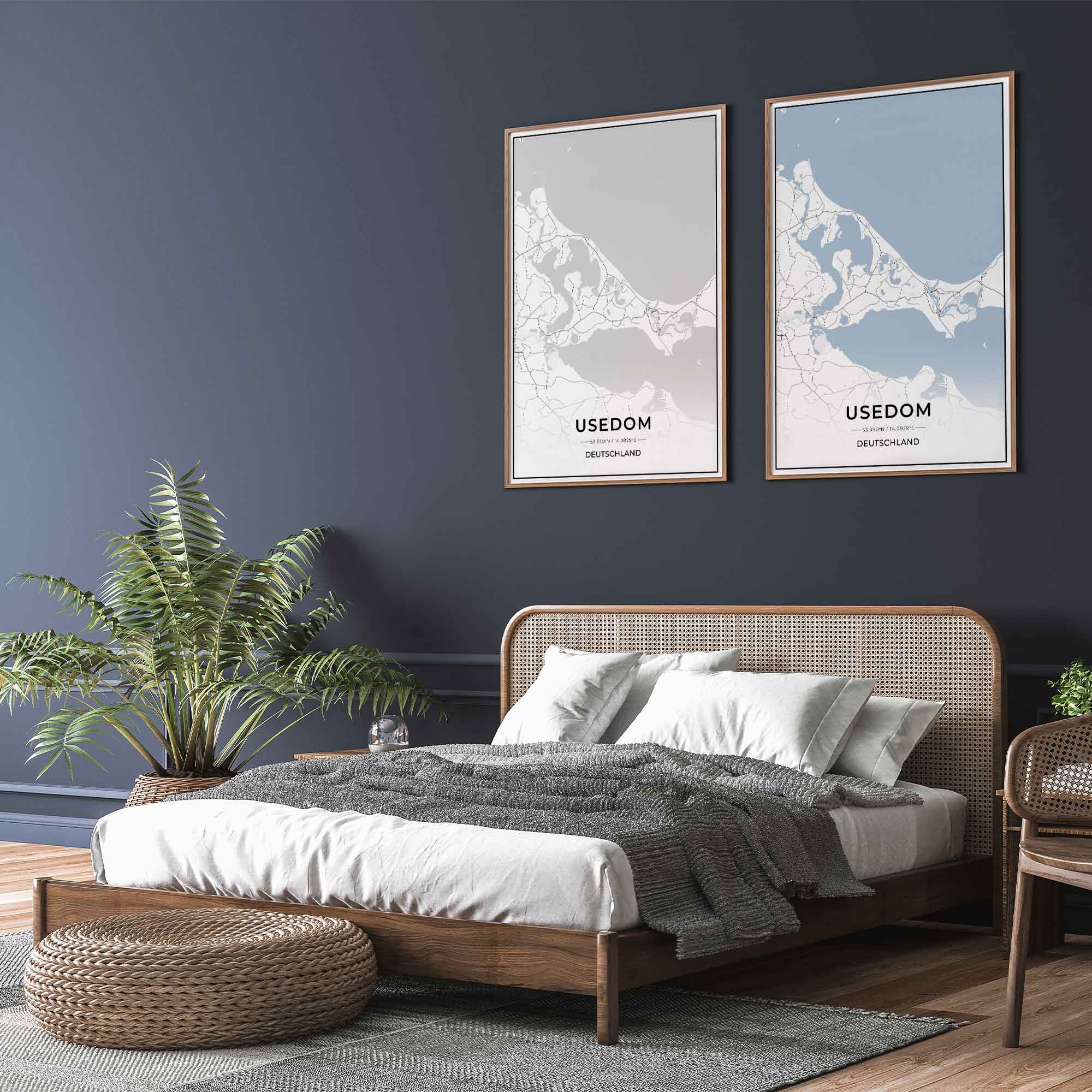 Insel Karten Poster - Usedom