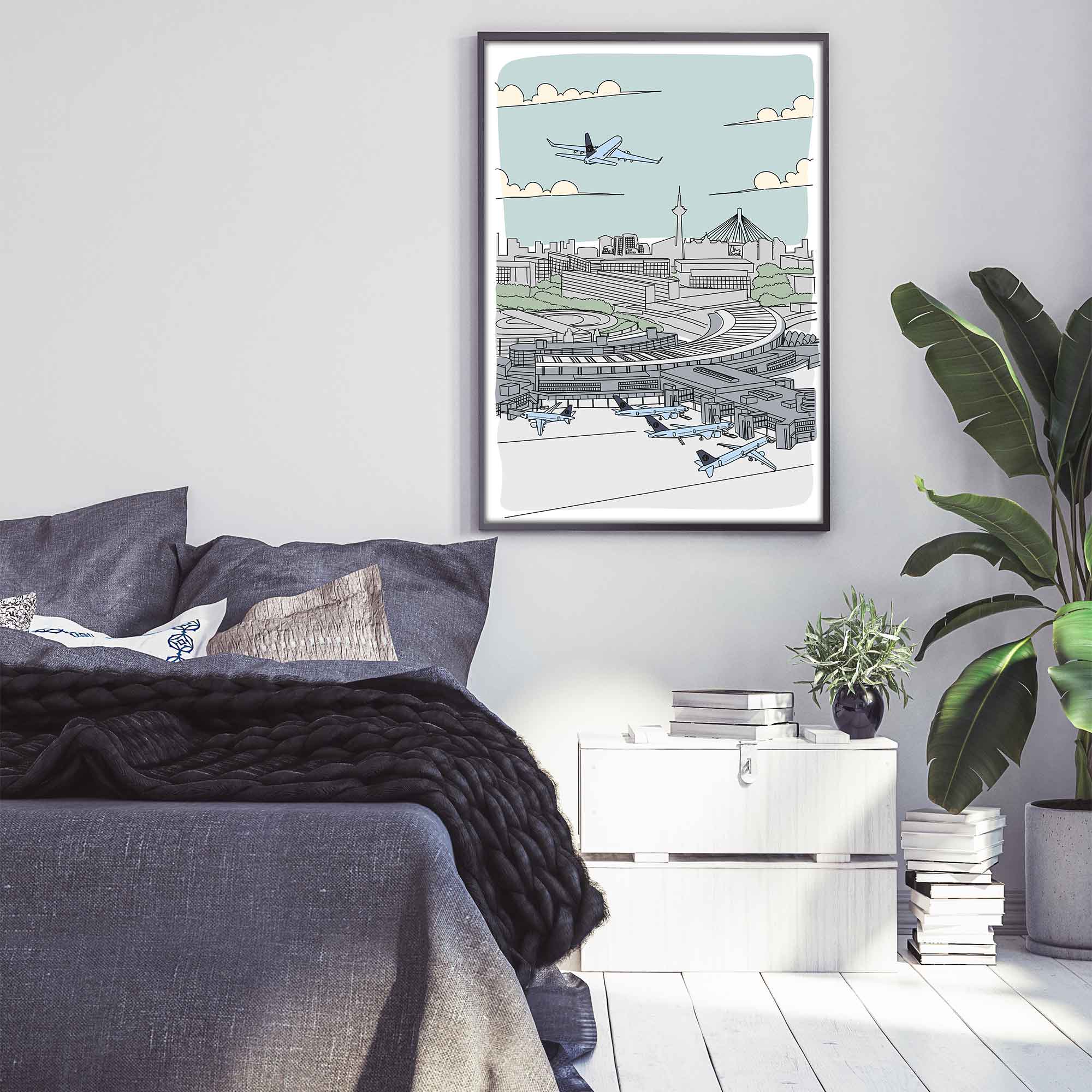 Flughafen Illustration - Düsseldorf