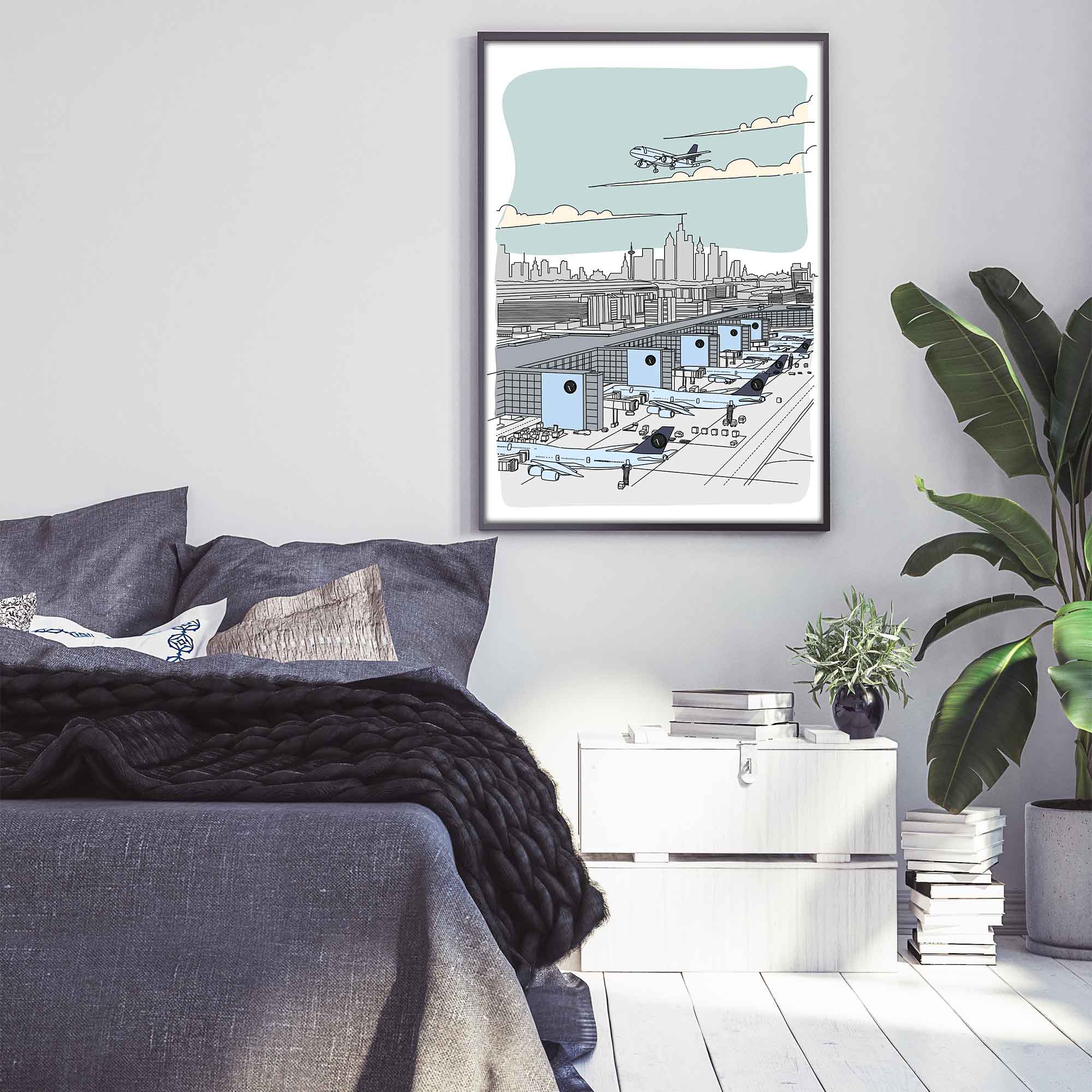 Flughafen Illustration - Frankfurt