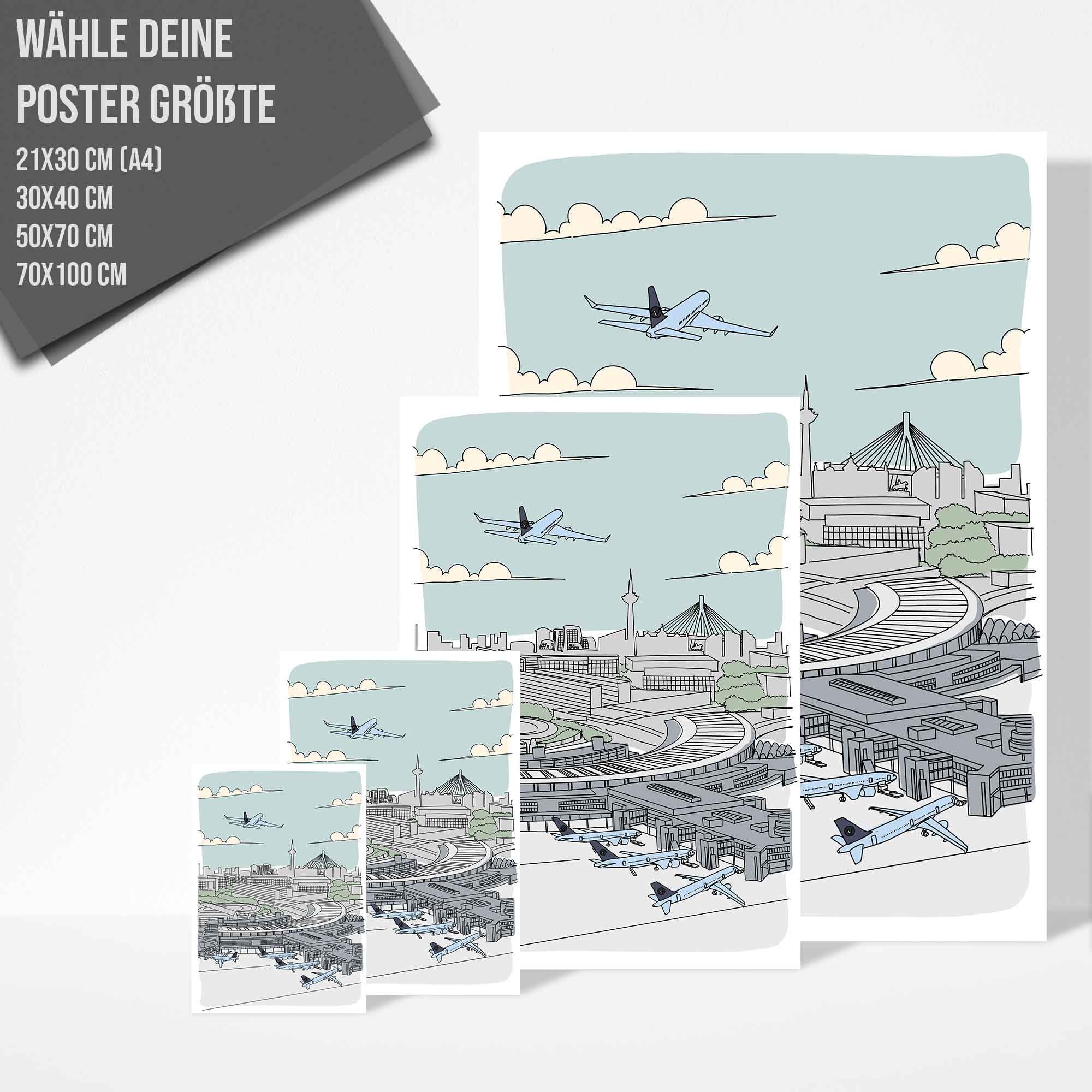 Flughafen Illustration - Düsseldorf