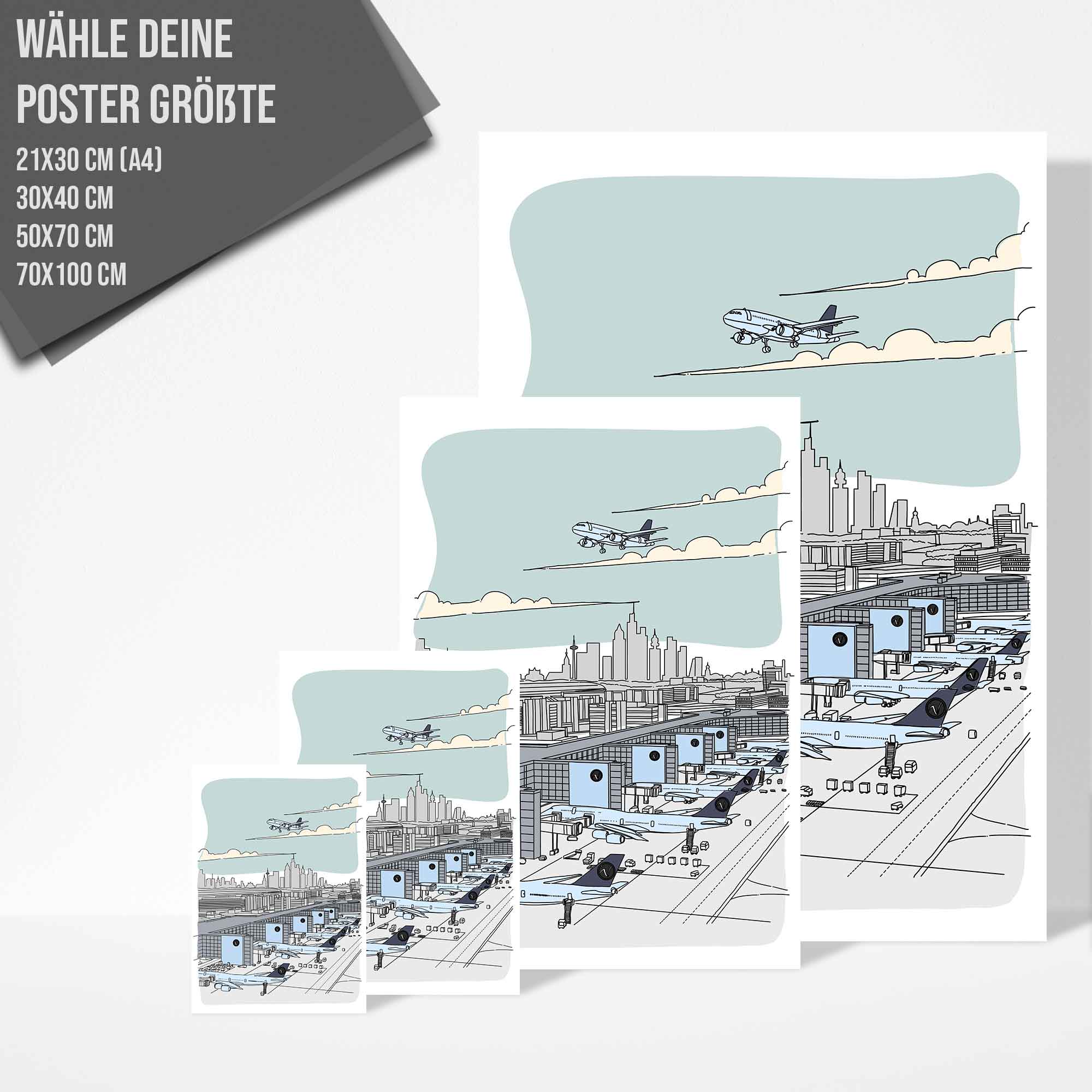 Flughafen Illustration - Frankfurt